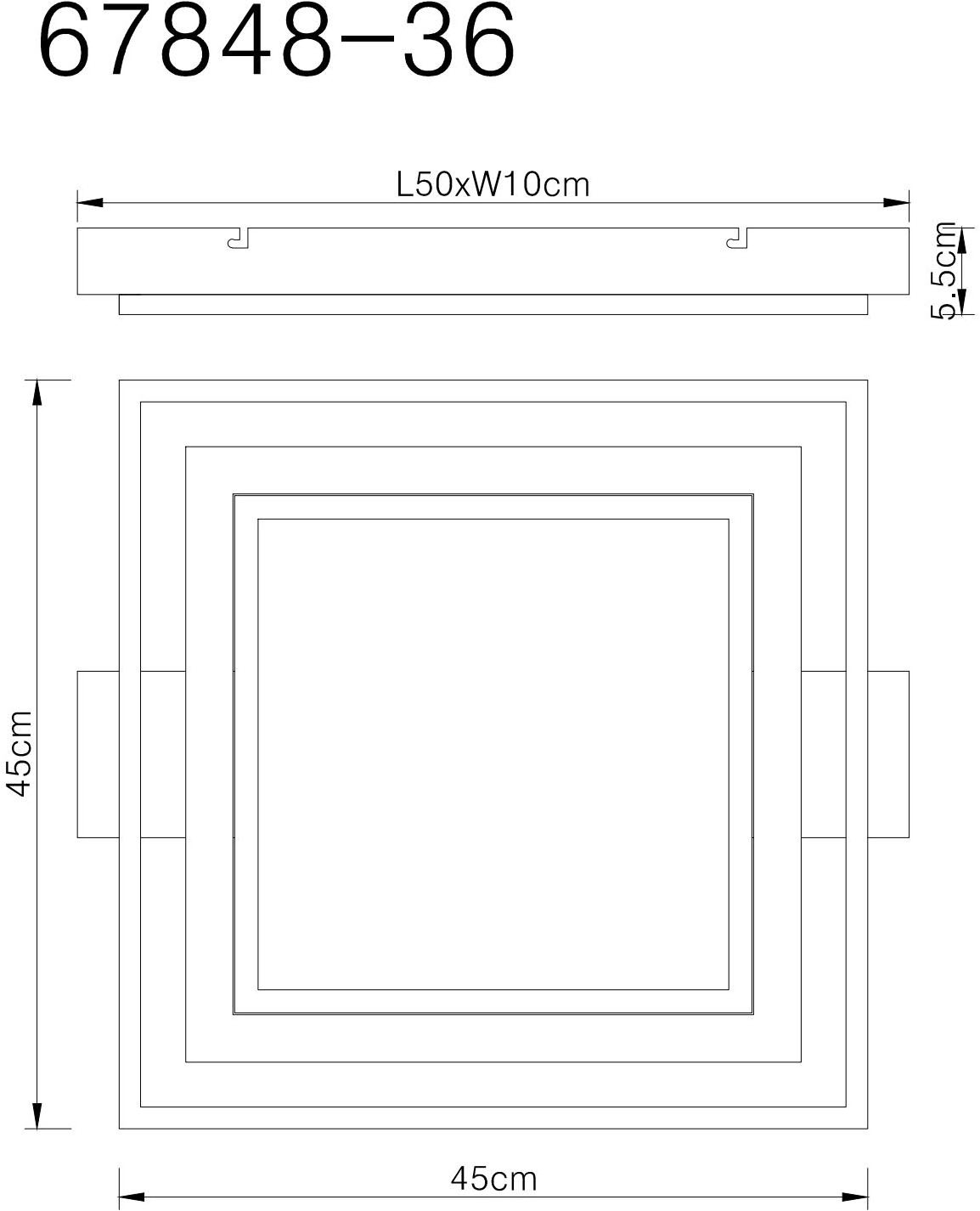 GLOBO LIGHTING Deckenleuchte »GABALDO« LED-Modul 1 Stk. Warmweiß Schwarze MDF-Deckenleuchte mit opalem Kunststoff, LED 36W