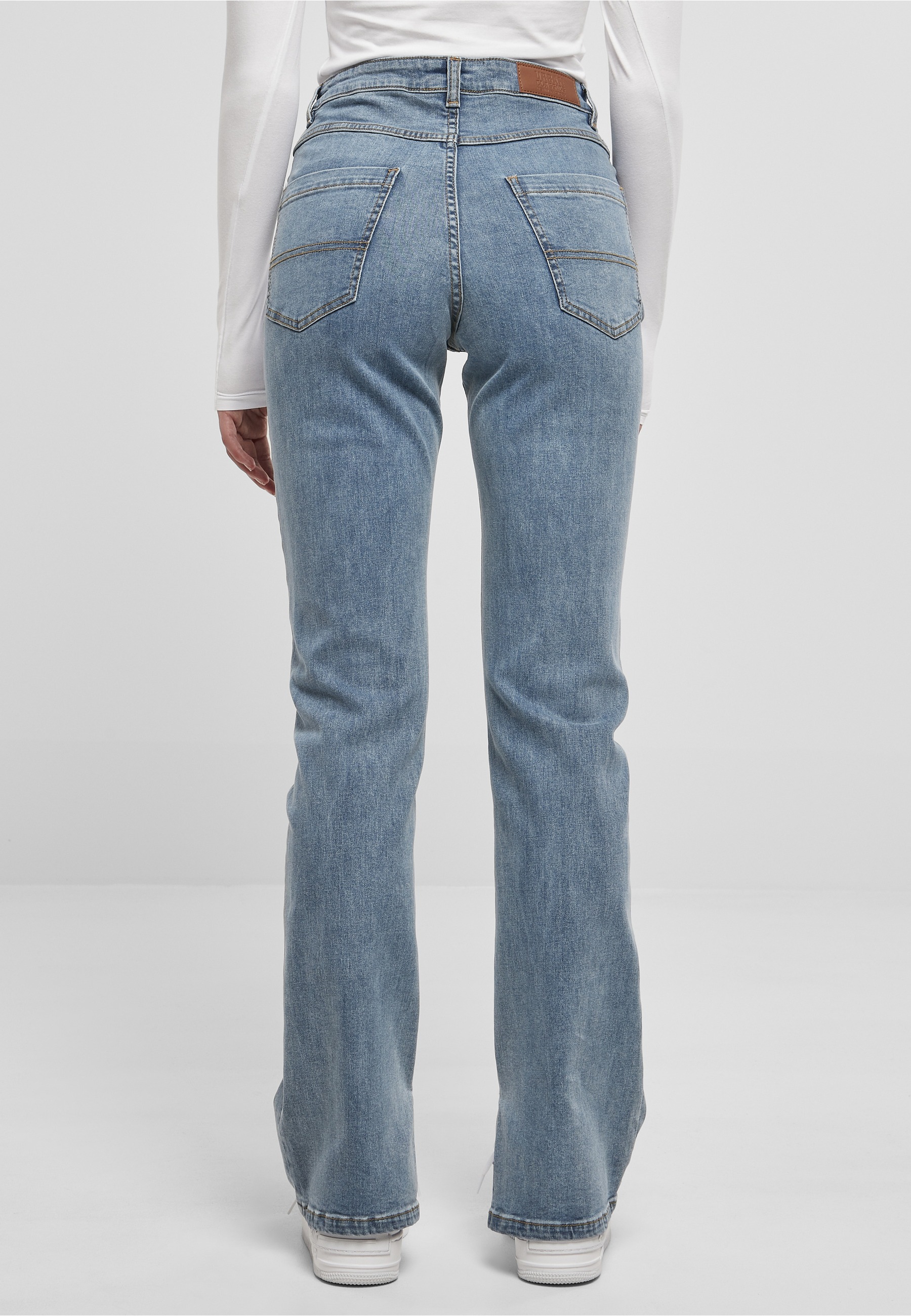 URBAN CLASSICS Bequeme Jeans »Urban Classics Damen Ladies Highwaist Straight Slit Denim Pants« 1 Stk.