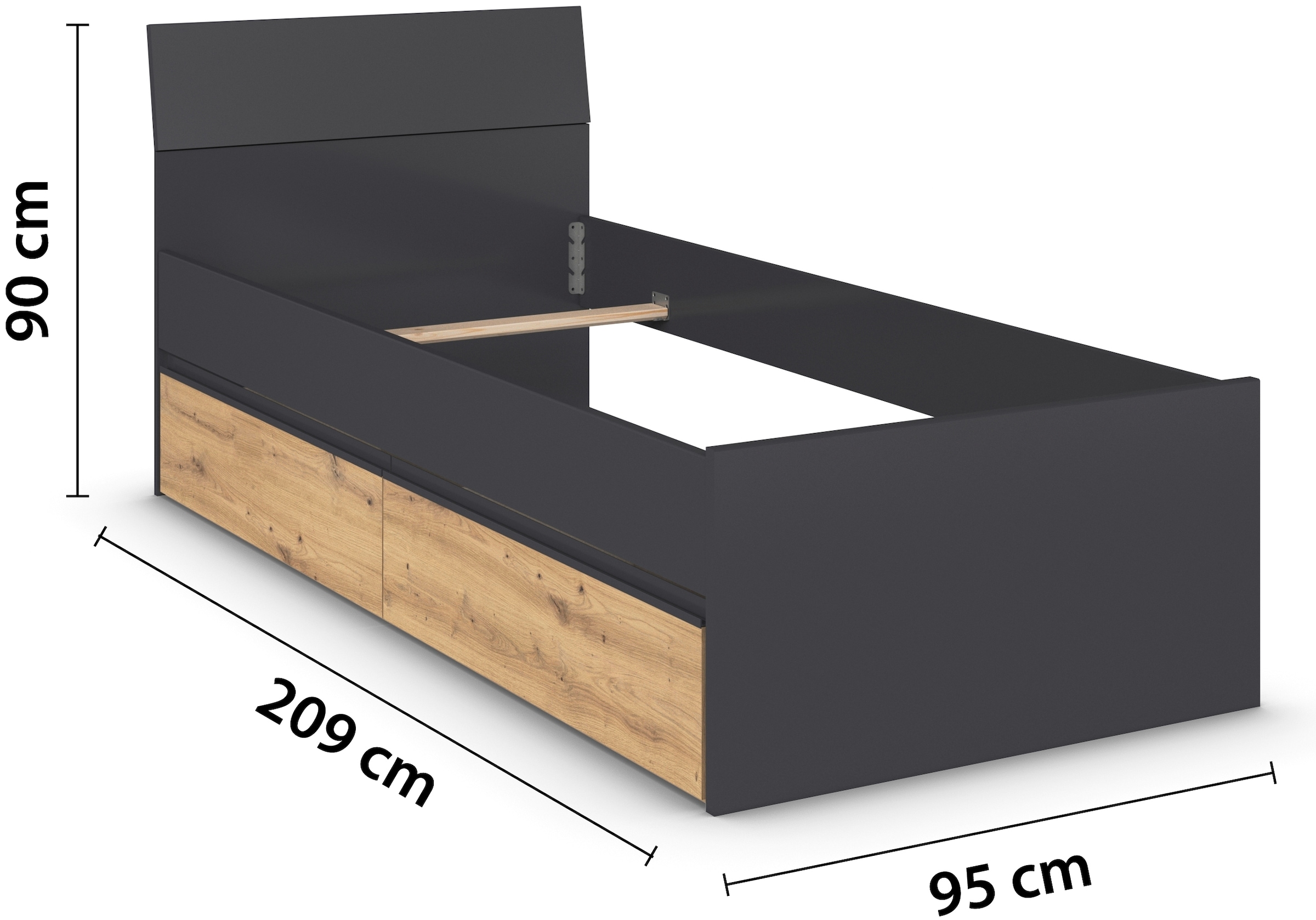rauch Stauraumbett »Doppelbett Einzelbett Bett für kleine Räume Stauraum JOEL« Liegefläche 90x200 oder 140x200 cm,  praktische Bettschubkästen für zusätzlichen Stauraum MADE IN GERMANY