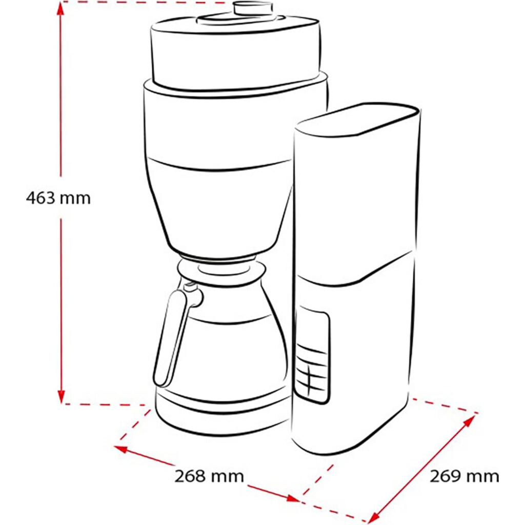 Melitta Kaffeemaschine mit Mahlwerk »AromaFresh Therm Pro X 1030-12 schwarz-silber«, 1 l Kaffeekanne, Papierfilter, 1x4