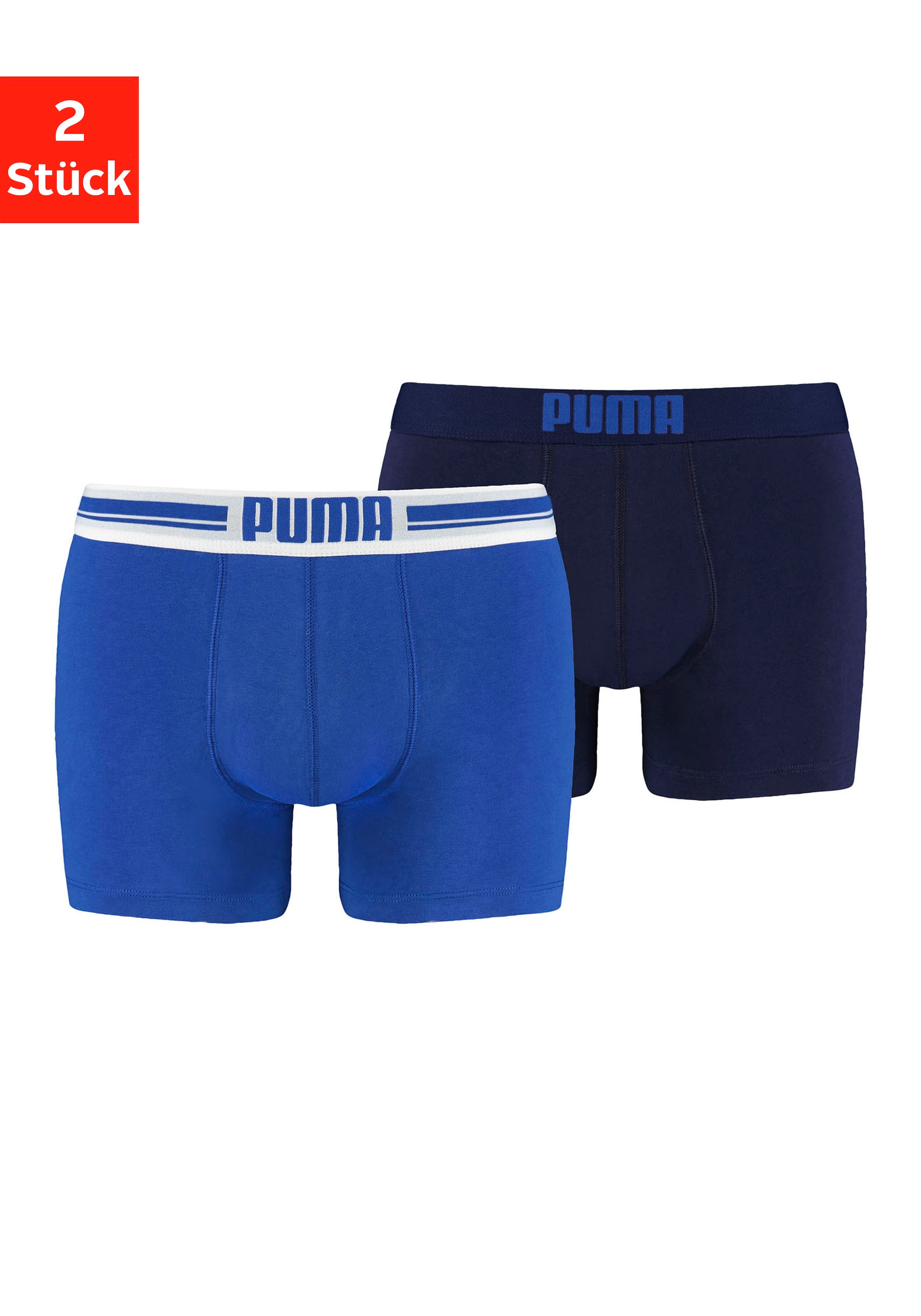 PUMA Boxer "Placed Logo", (Packung, 2er-Set), mit dehnbarem Komfortbund