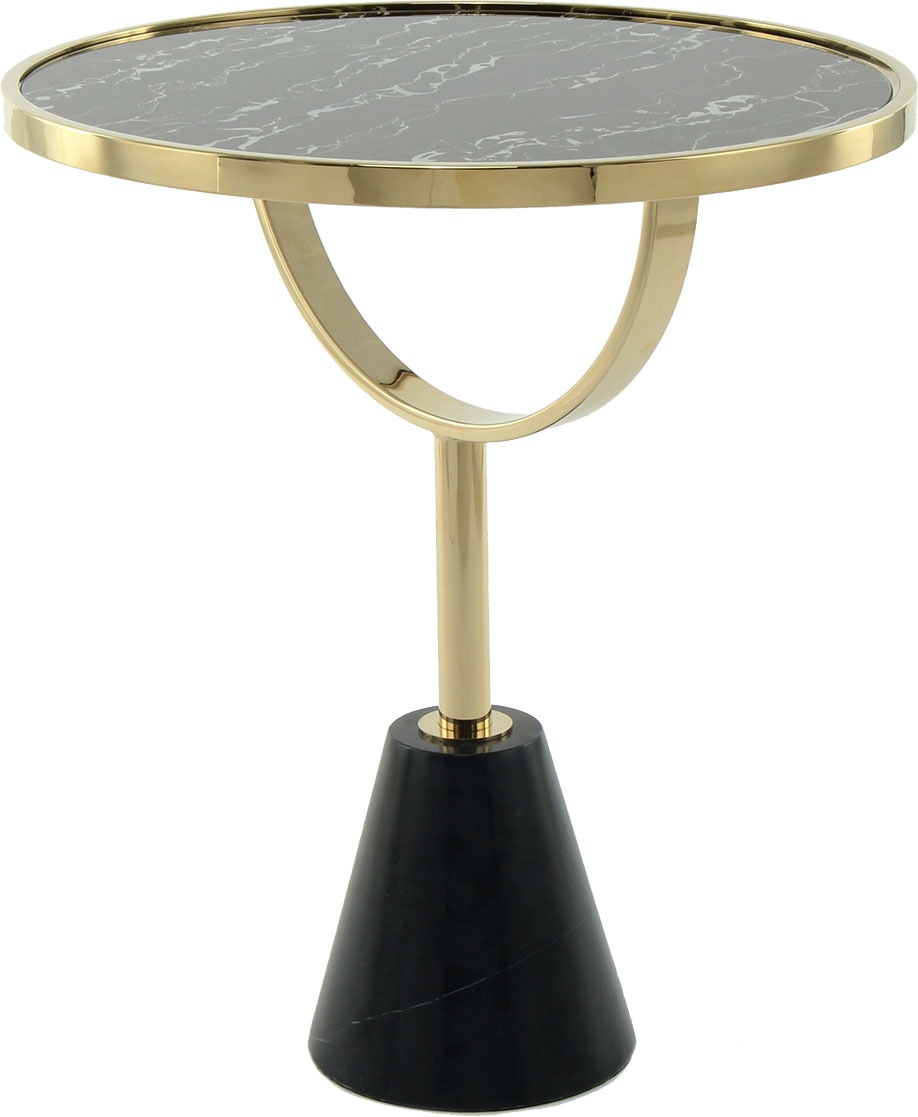 Thumbnail - Kayoom Beistelltisch "Oscar 125, edle marmorierte Glasplatte" 1 Stk. tlg. ausgefallenes Gestell, stabiler Marmorfuß, mar...