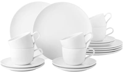 Kaffeeservice »Geschirr-Set, Service Liberty«, (Set, 18 tlg.), zeitlose Formensprache,...