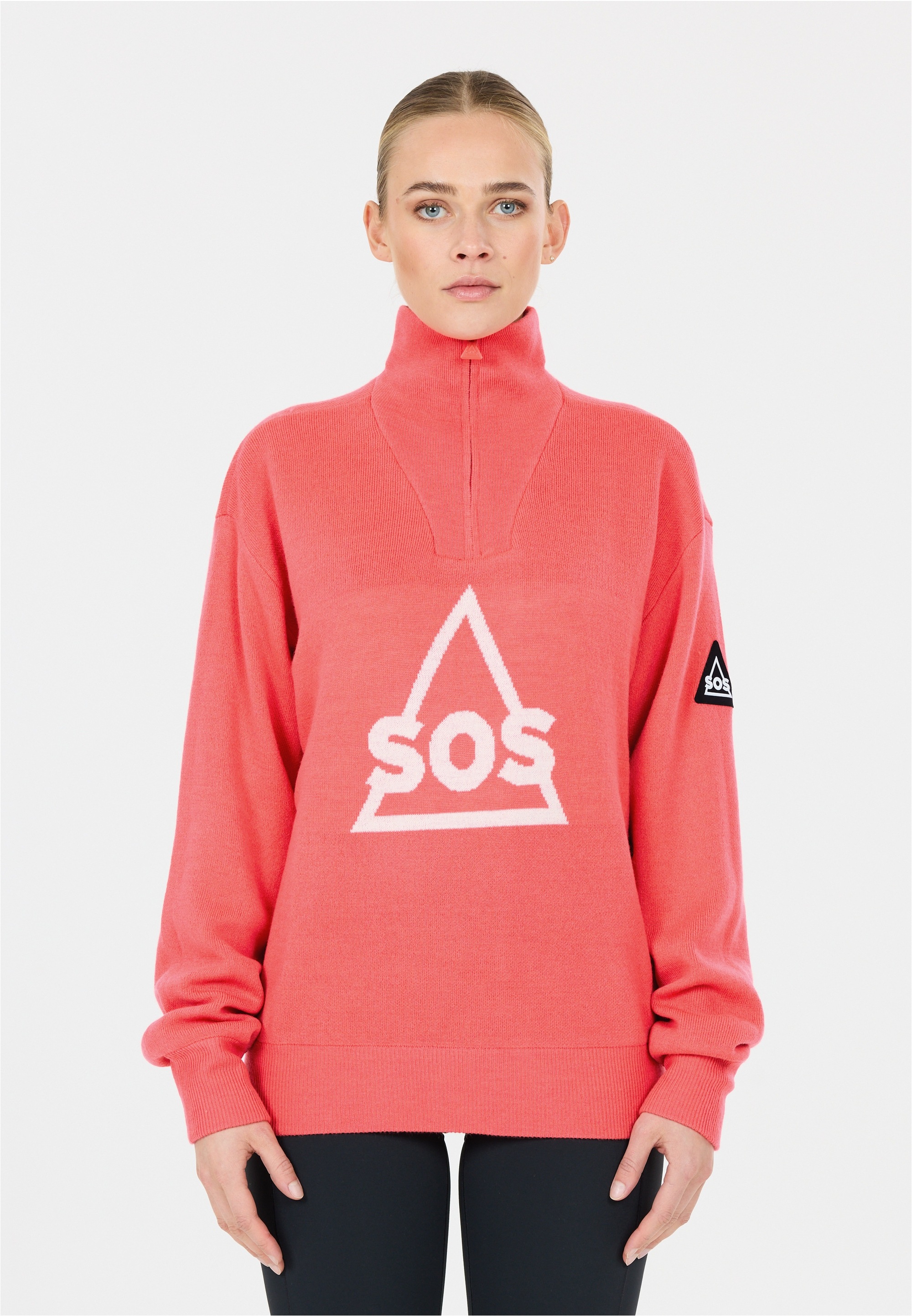 SOS Langarmshirt "Tignes" mit hochabschließendem Kragen