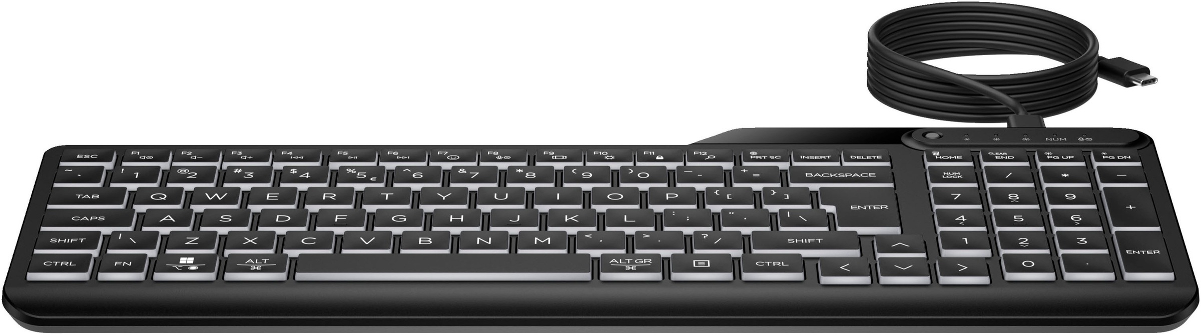 HP Tastatur »400 Backlit Wired Keyboard«, (Ziffernblock-Fn-Tasten)