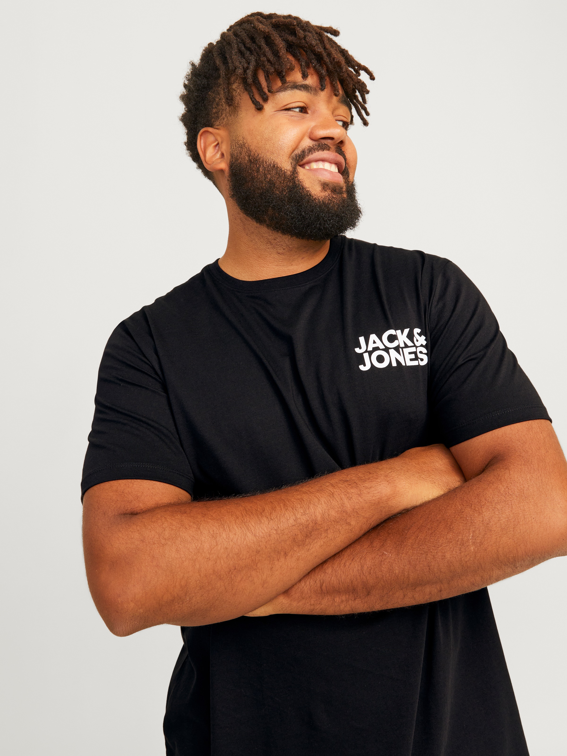 Jack & Jones PlusSize "JJECORP LOGO TEE SS O-NECK NOOS PLS" mit Logo Print günstig online kaufen