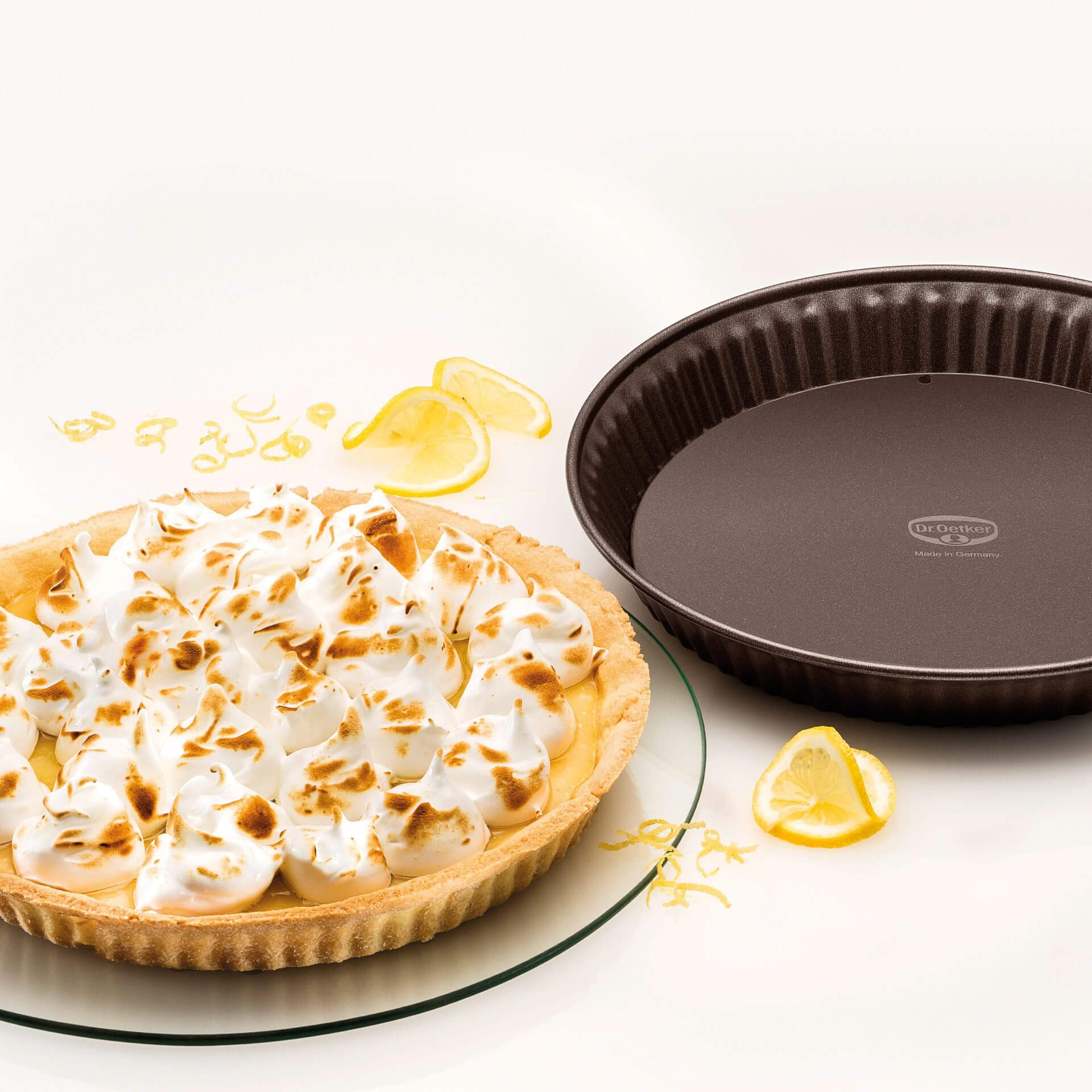 Dr. Oetker Küchenhelfer Tarteform »Back-Edition, Quicheform mit Emaille-Hebeboden Ø 28 cm« Antihaft-Beschichtung, schnitt-& kratzfest, hitzebeständig bis 230°C