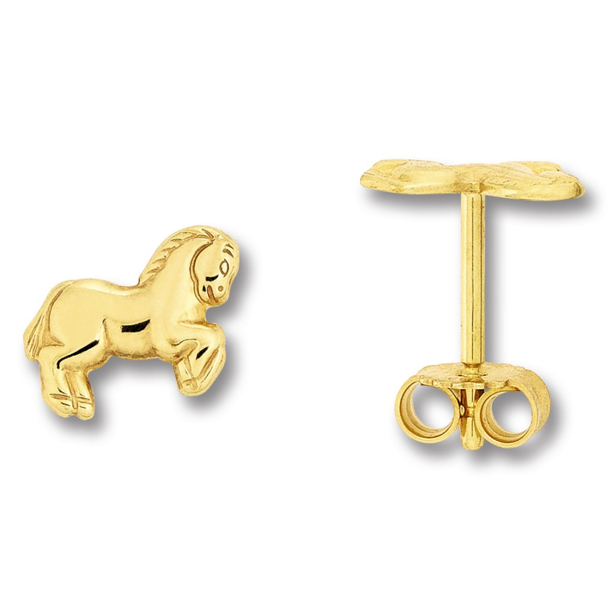 Paar Ohrhänger ONE ELEMENT "Pferd Ohrringe Ohrstecker aus 333 Gelbgold", gold, Ohrringe, Mädchen, Kinder, Gelbgold 333 Gold, Gelbgold 333, Gold, Ihr persönliches Symbol – liebevoll gearbeitet für jeden Tag