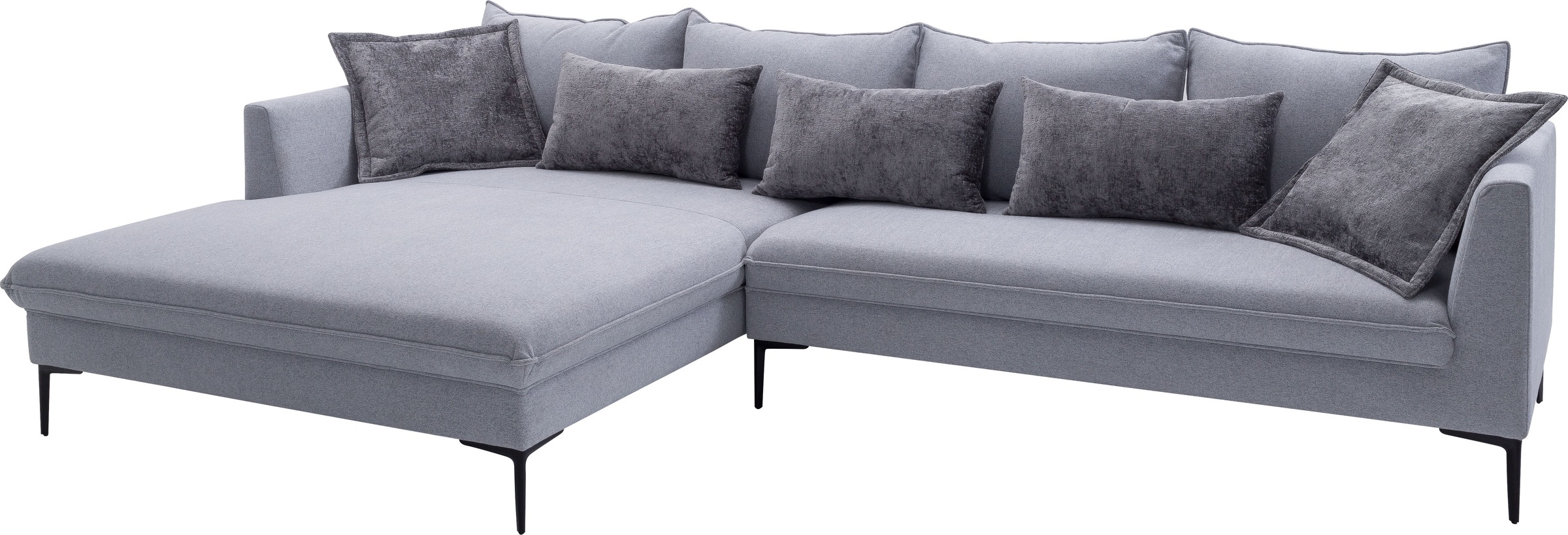 exxpo - sofa fashion Ecksofa »Piazza, elegant und edel, Designsofa mit tollem Sitzkomfort,«, (2 St.), Longchair Ecke in hochwertiger Verarbeitung, Stellmaße 321x187cm