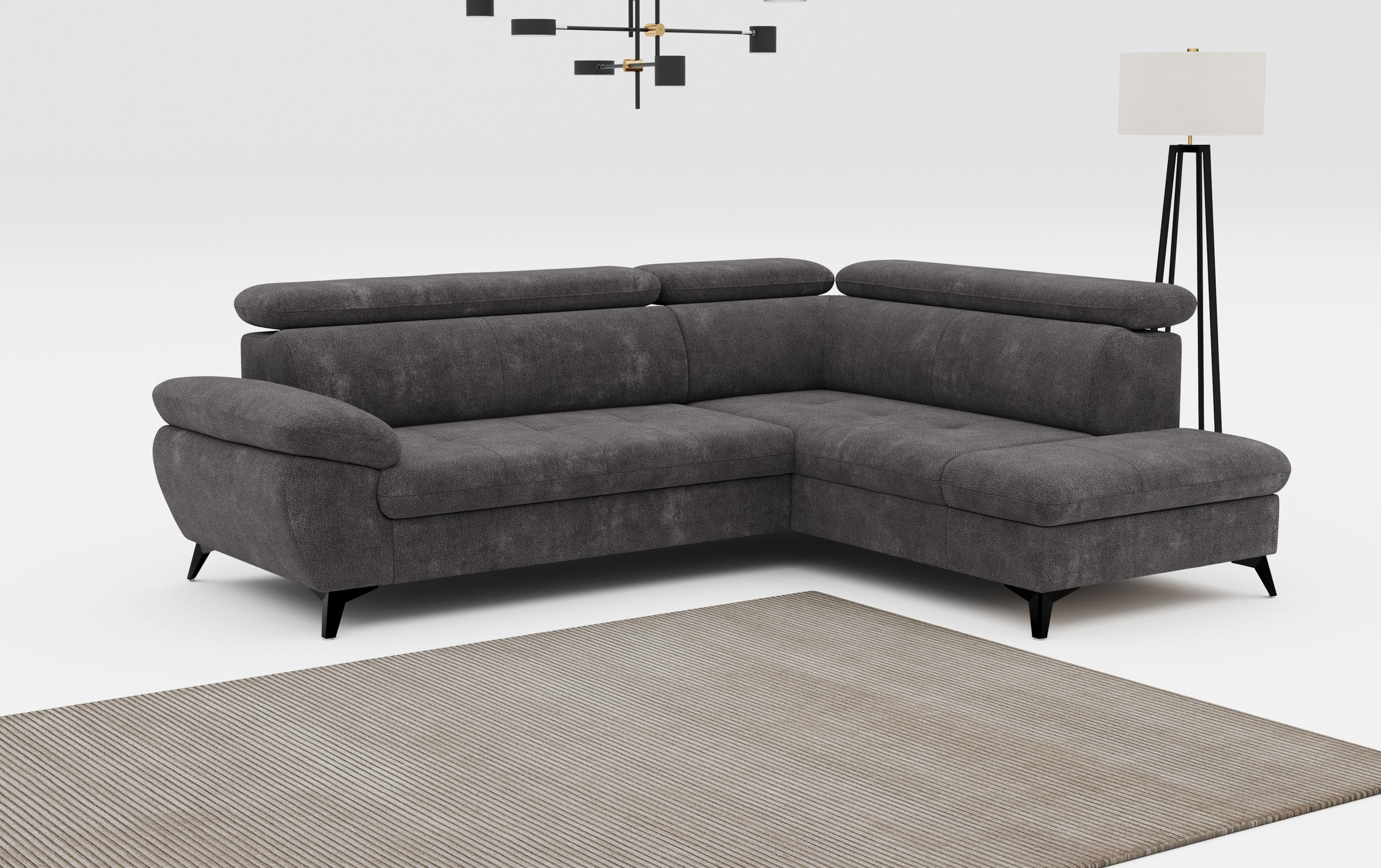 COTTA Ecksofa "Hudson L-Form, B: 256 cm" mit Kopfteilverstellung, optional günstig online kaufen