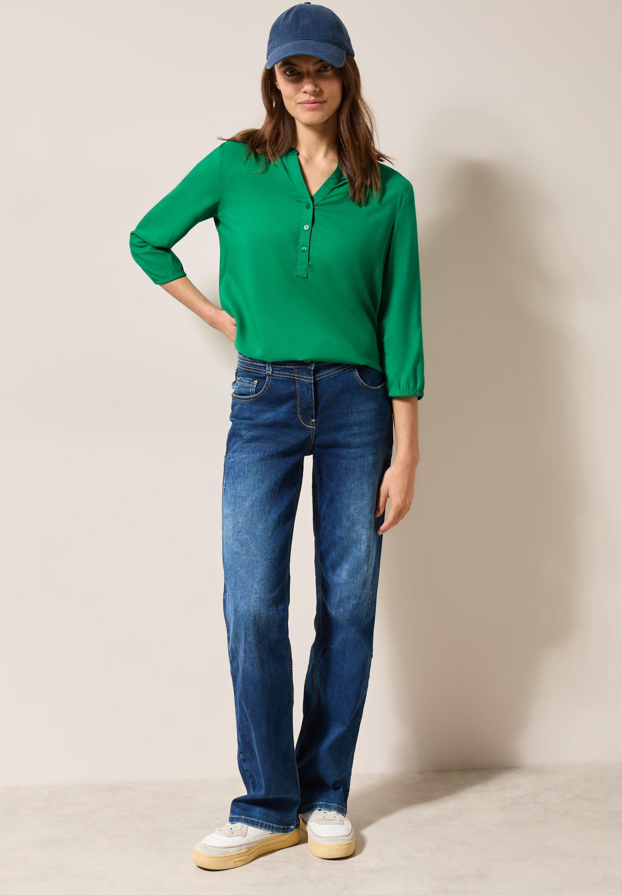 Cecil Klassische Bluse, mit 3/4 Ärmeln