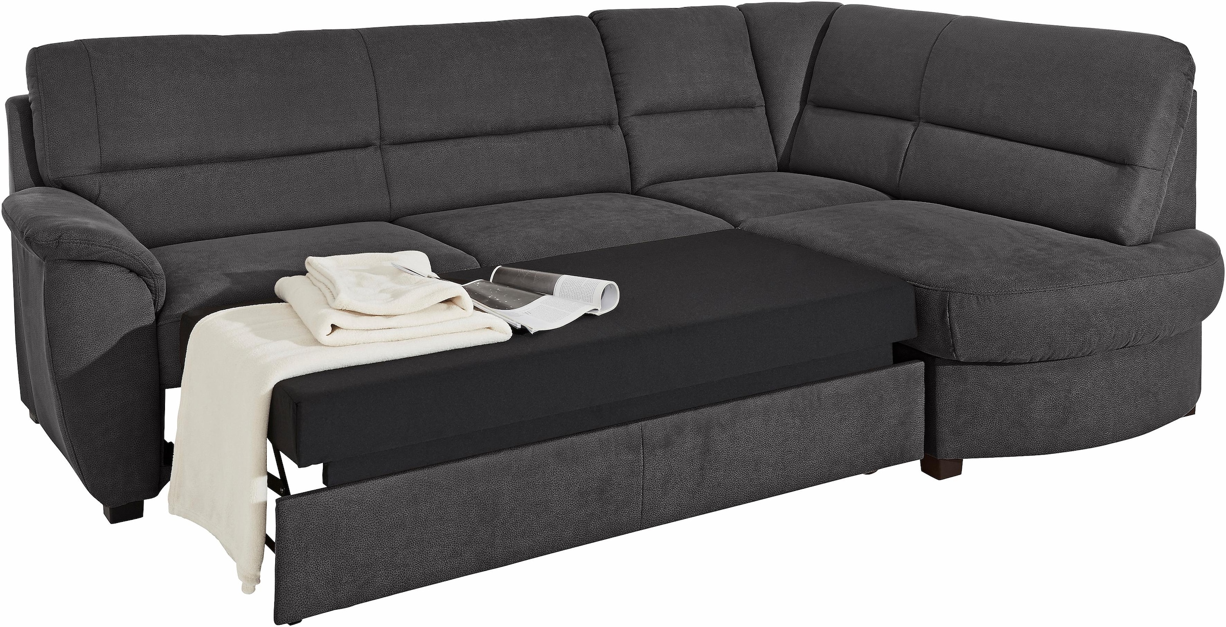 sit&more Ecksofa »Pandora L-Form«, wahlweise mit Bettfunktion und Bettkasten