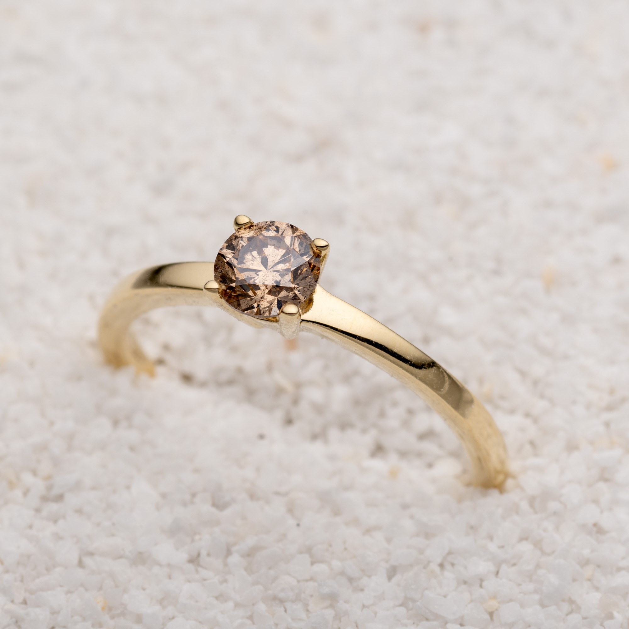 Orolino Fingerring »585/- Gelbgold 1 Brill. 0,50ct. braun«