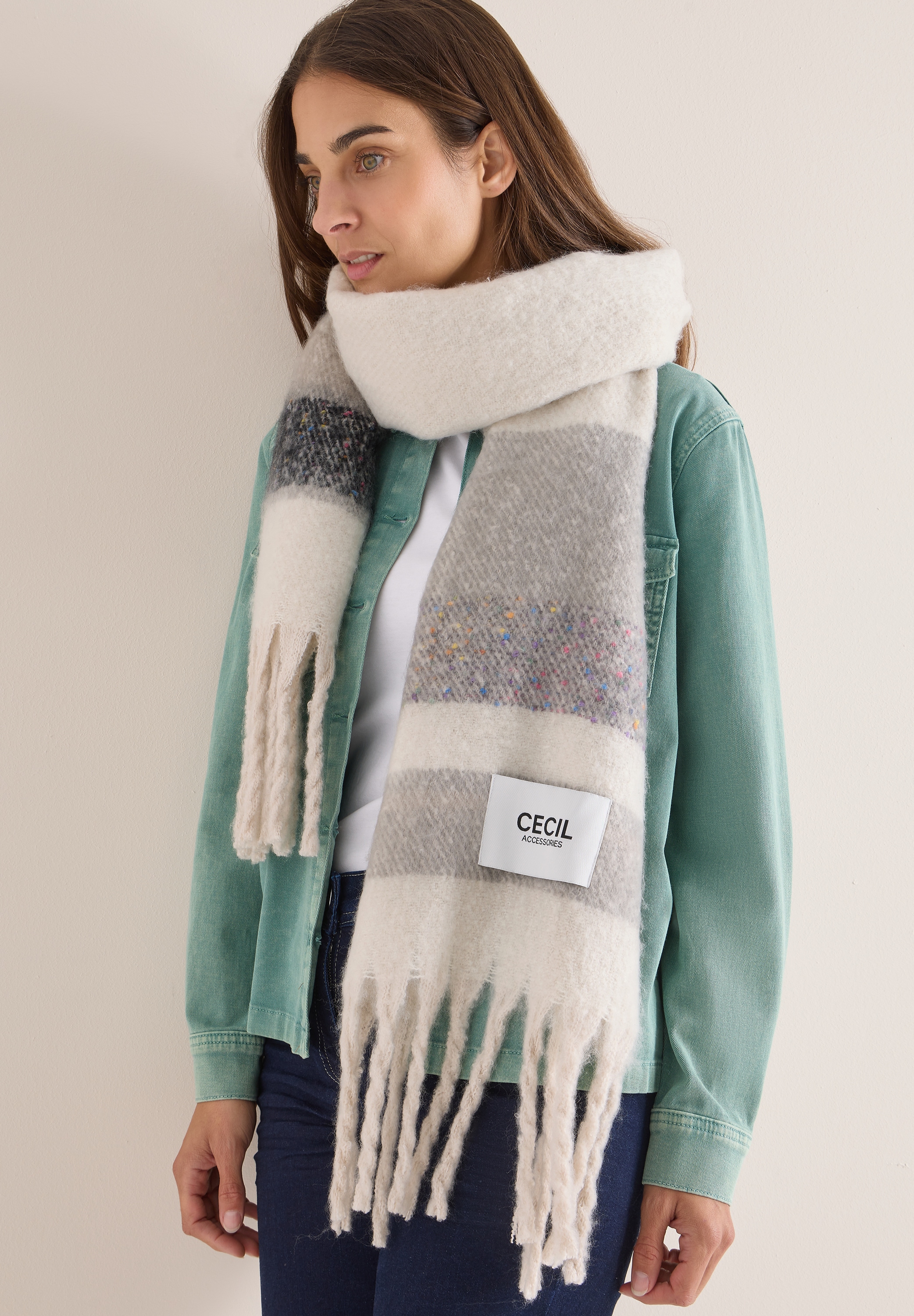 Cecil Schal, mit Fransenkante günstig online kaufen