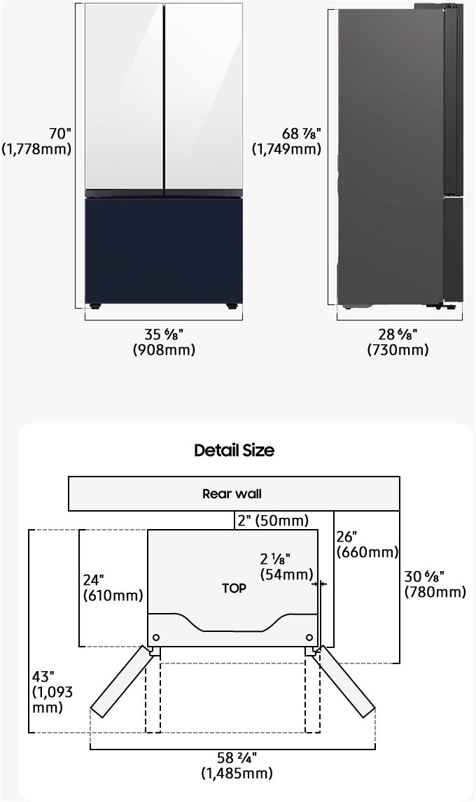Samsung French Door »RF24BB620EB1EF«, RF24BB620EB1, 177,8 cm hoch, 90,8 cm breit