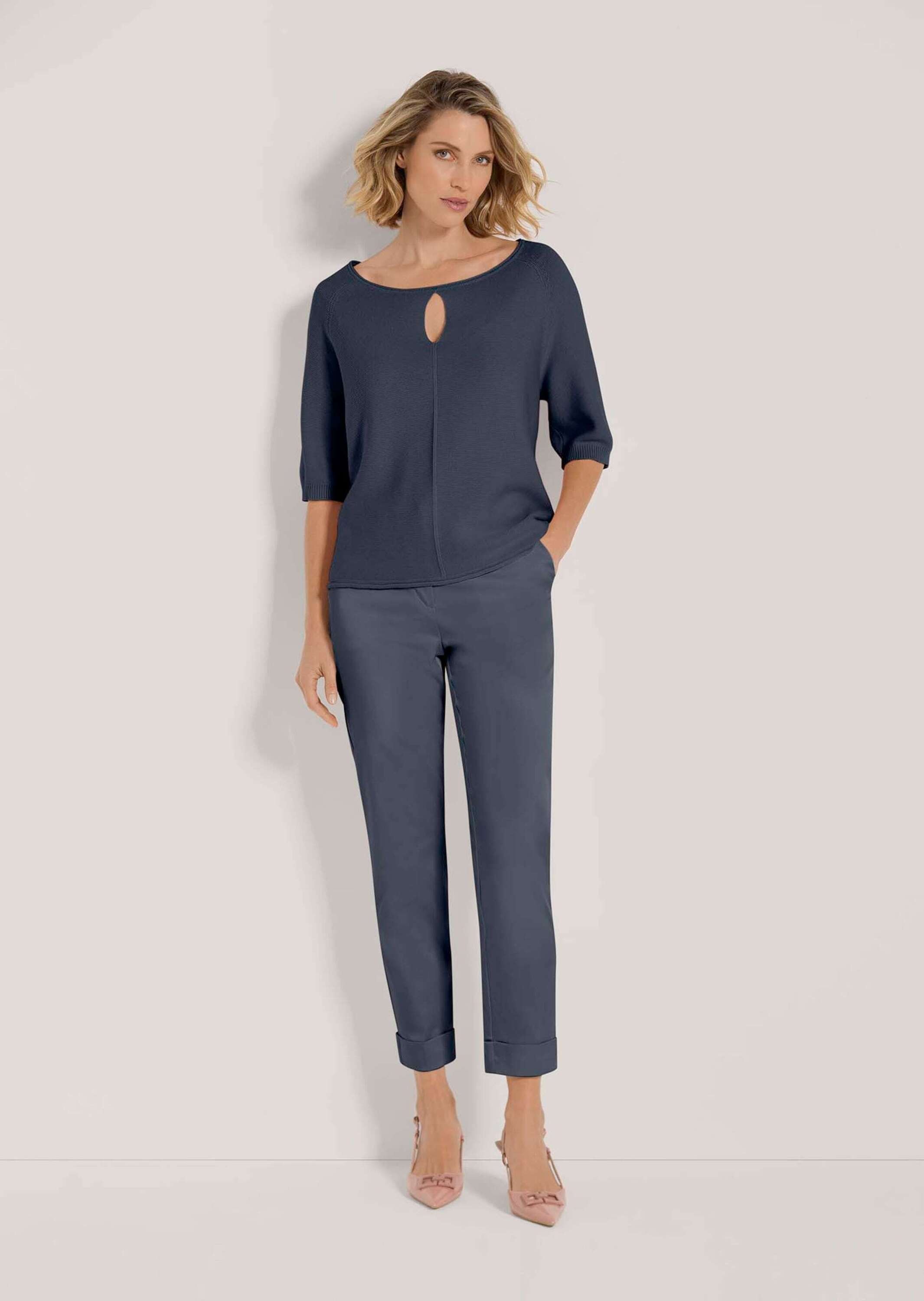 MADELEINE Longpullover »Pullover Halbarm-Pullover in kastiger Form«