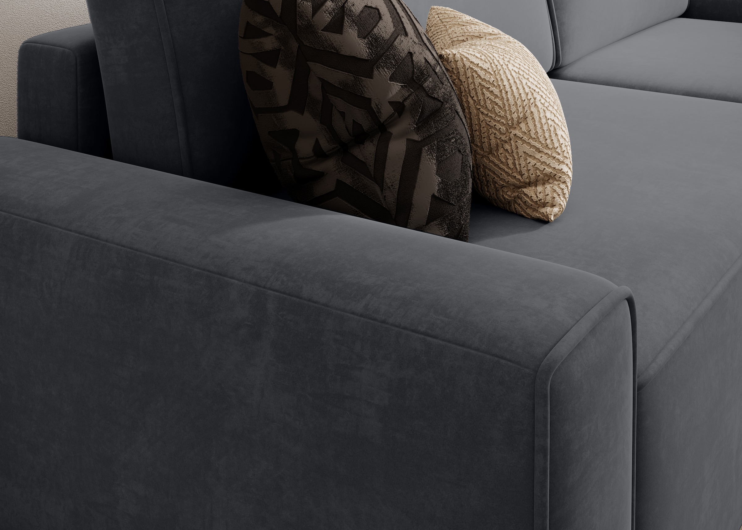 TRENDMANUFAKTUR Ecksofa »Challenge, Schlafsofa mit Bettkasten, Couch in L-Form, Breite 245 cm«, Recamiere beidseitig montierbar, auch in trendigem Cordstoff