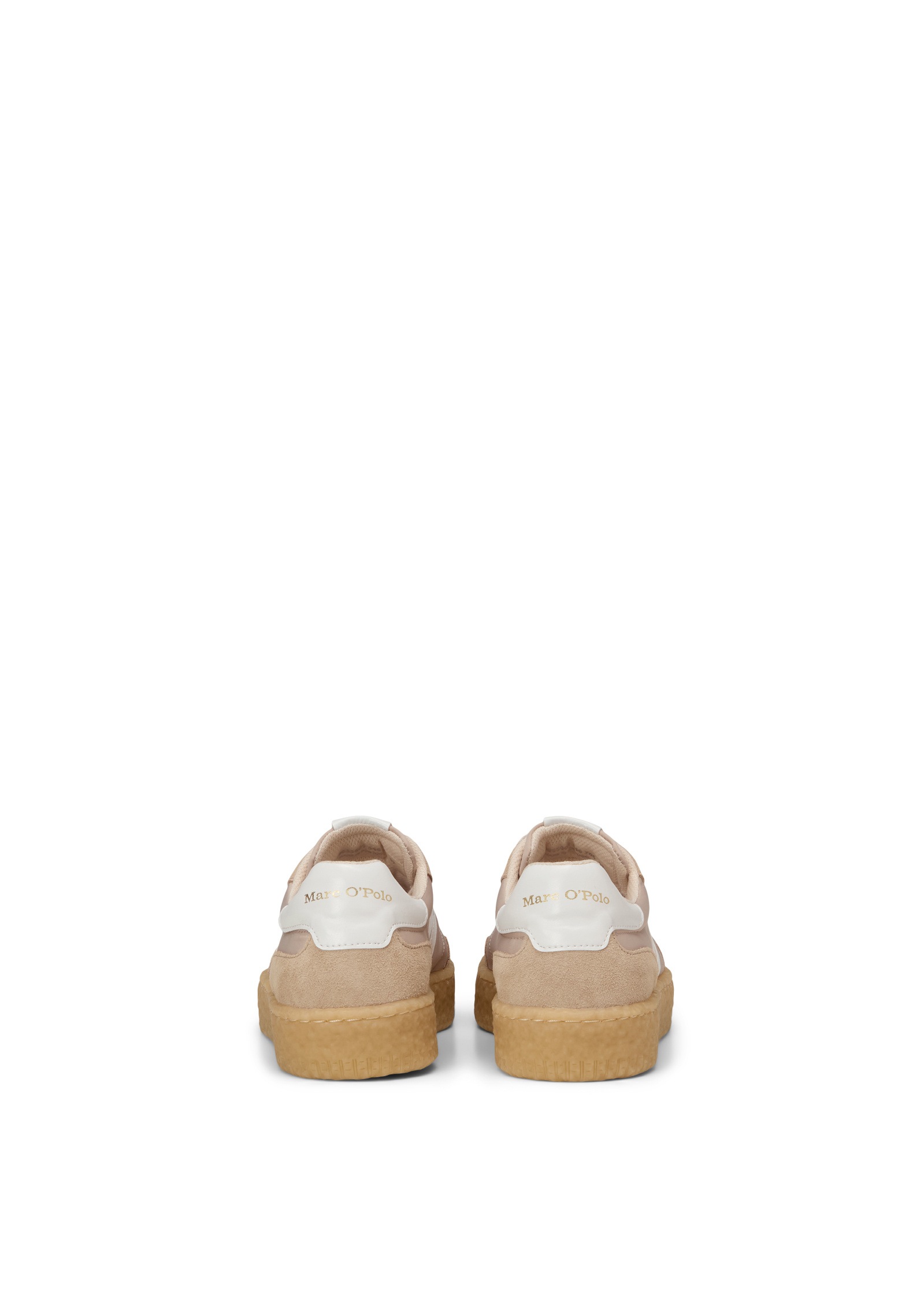 Sneaker MARC O'POLO "aus Veloursleder mit Nyloneinsatz", Herren, Gr. 36, dusty sand, sanftes weiß, Obermaterial: 90% Leder (Rind), 10% Polyamid, unifarben, Schuhe Sneaker 3