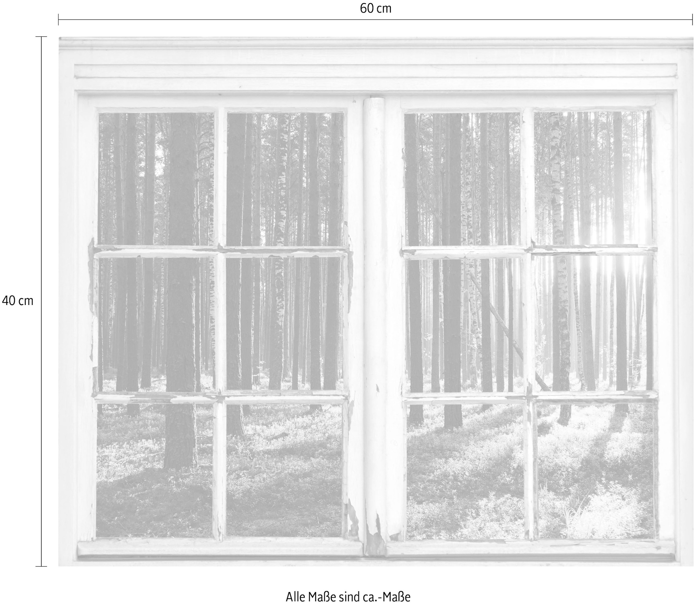 queence Wandsticker »Wald«, Wandsticker, Wandbild, selbstklebend, 3D, Fenster