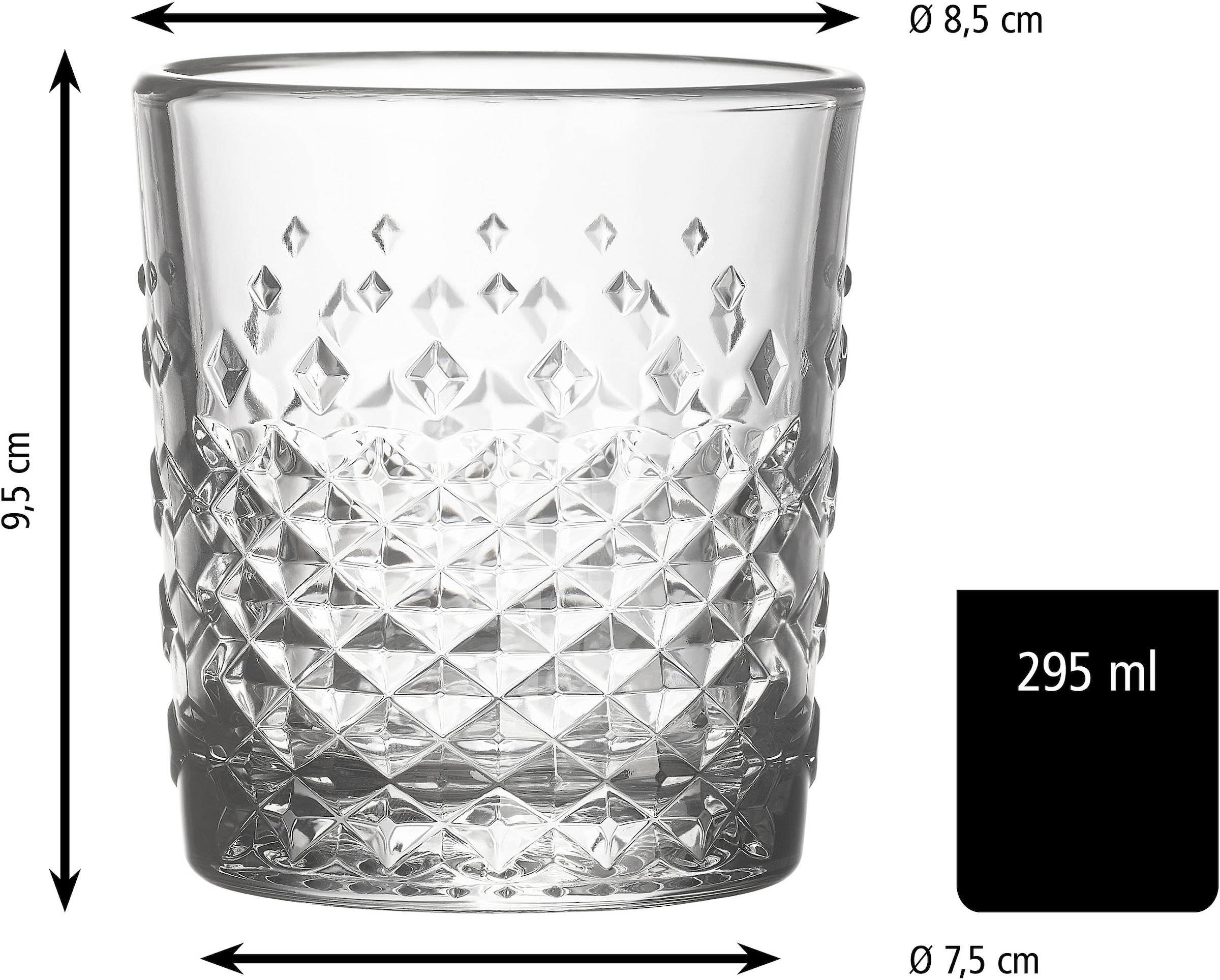 LIBBEY Gläser-Set »D.O.F. Glas -OCULAR- 295 ml, Ø 8,5 cm, H: 9,5 cm, 12er Set«, (Set, 12 tlg.), hochwertig verarbeitet, im modernen Design