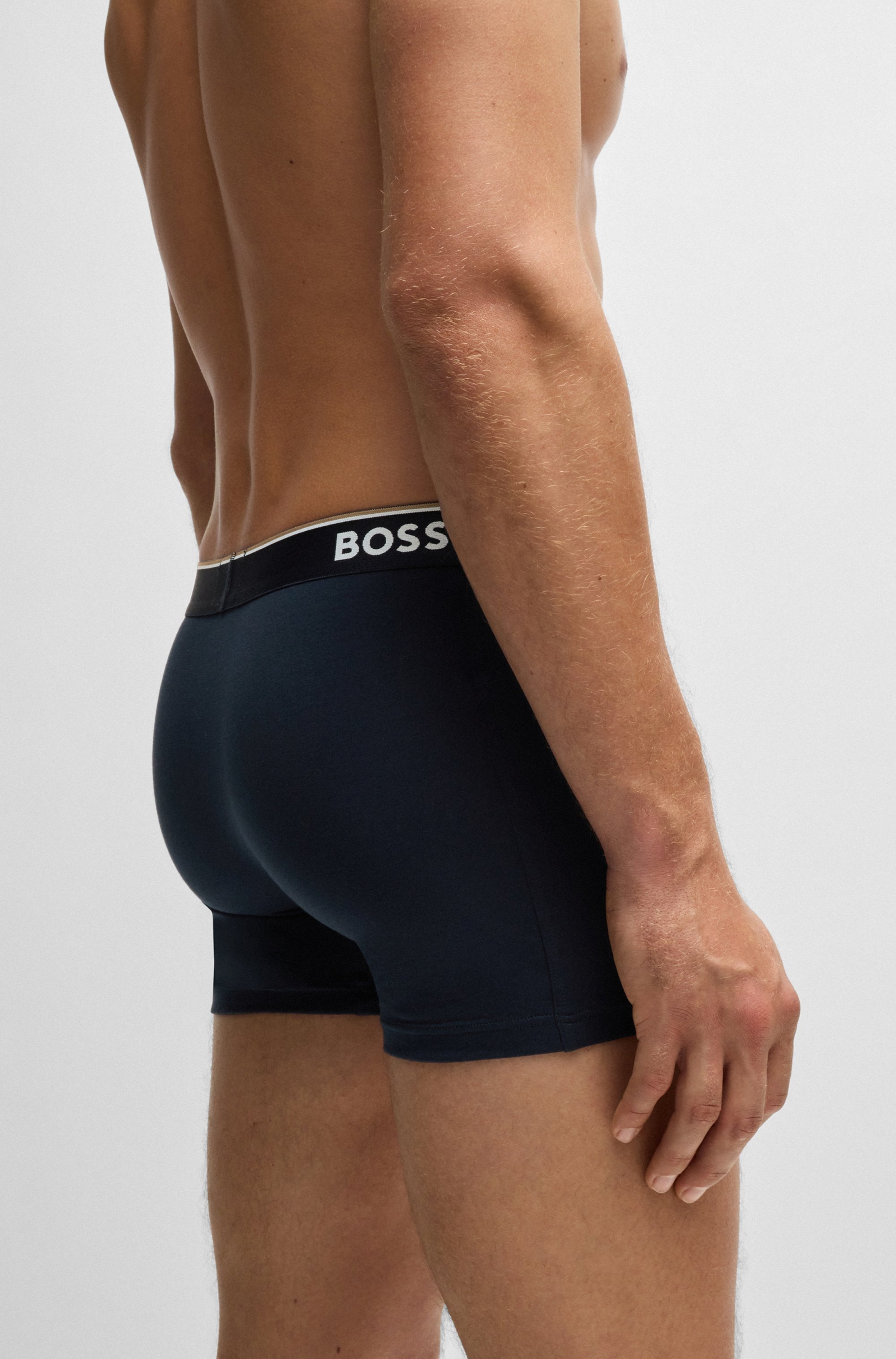 BOSS Langer Boxer »Brief 3 PACK«, mit farblich passendem Webbund