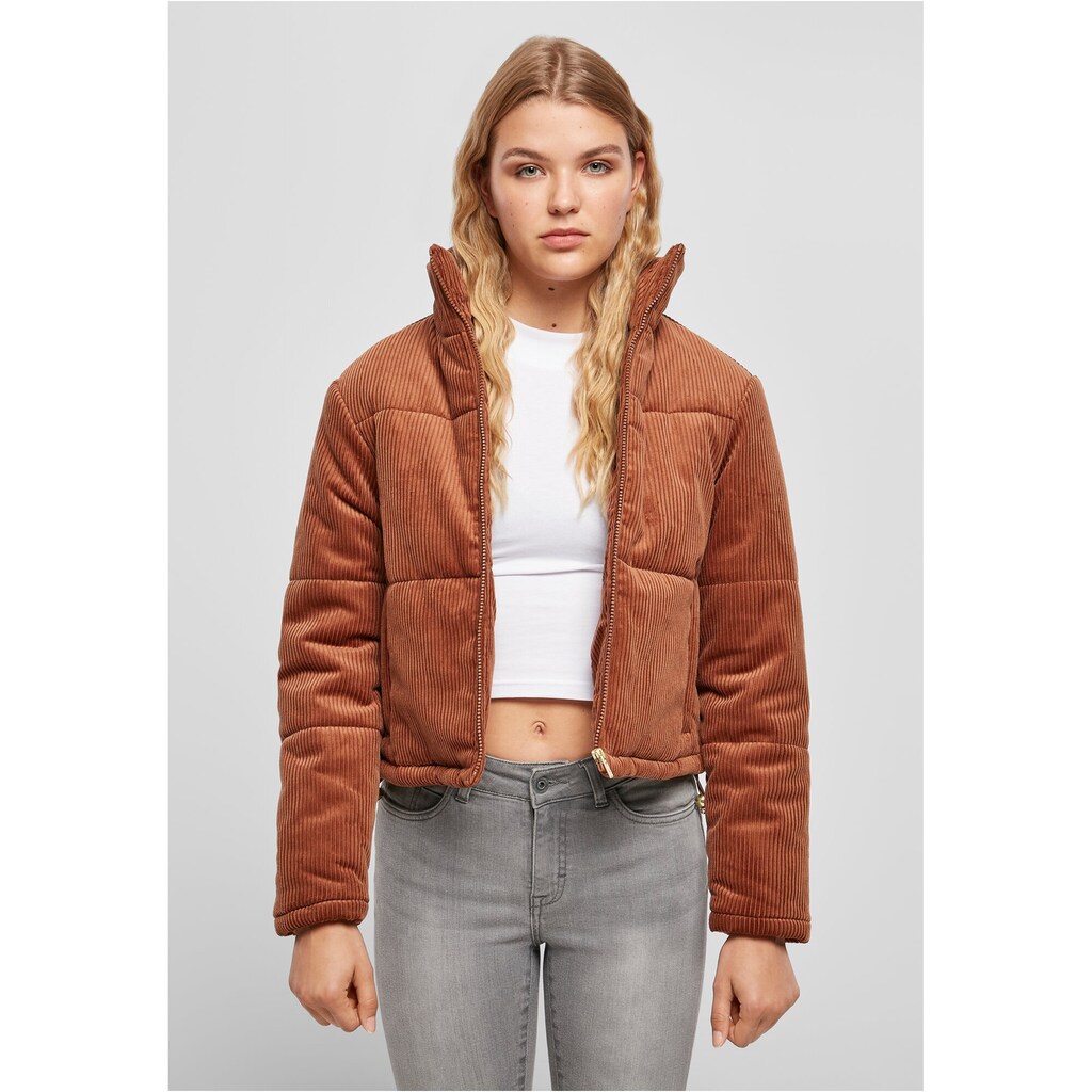 URBAN CLASSICS Winterjacke »Damen Ladies Corduroy Puffer Jacket«, (1 St.), ohne Kapuze