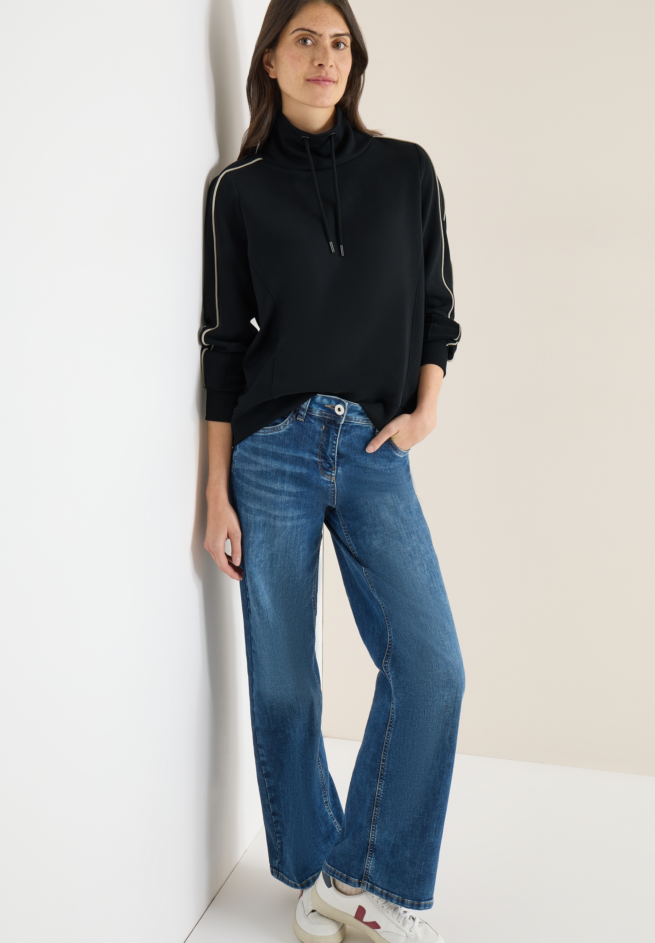 Cecil Sweatshirt , Langarm mit Tapedetails
