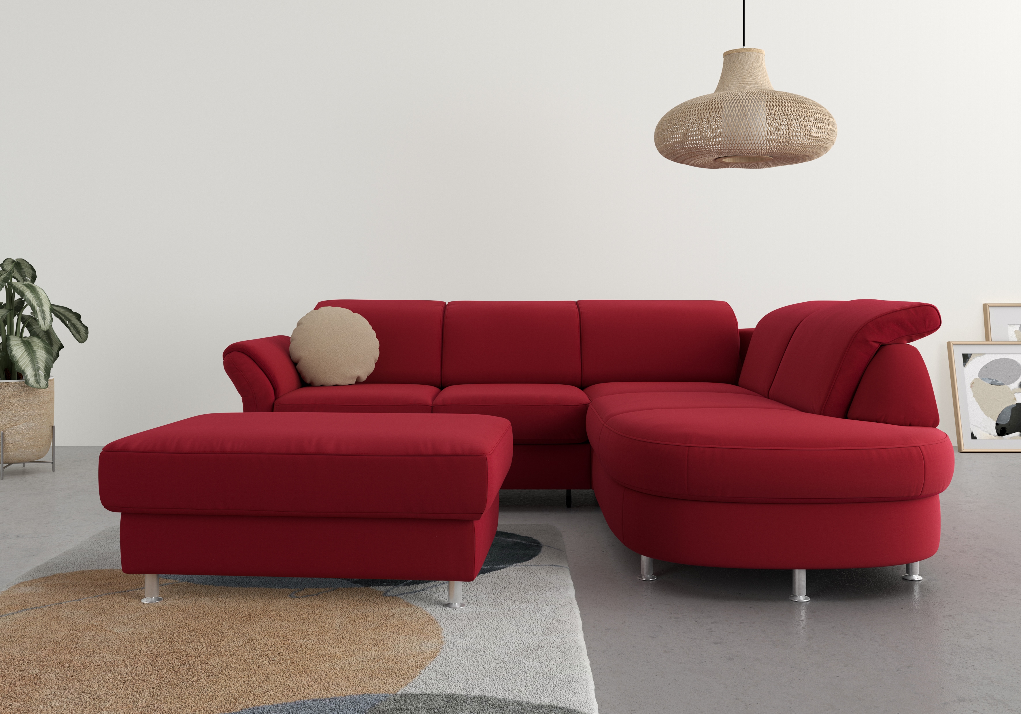 sit&more Ecksofa "Apulia L-Form" wahlweise Schlaffunktion, Bettkasten und Kopf- und Armteilverstellung