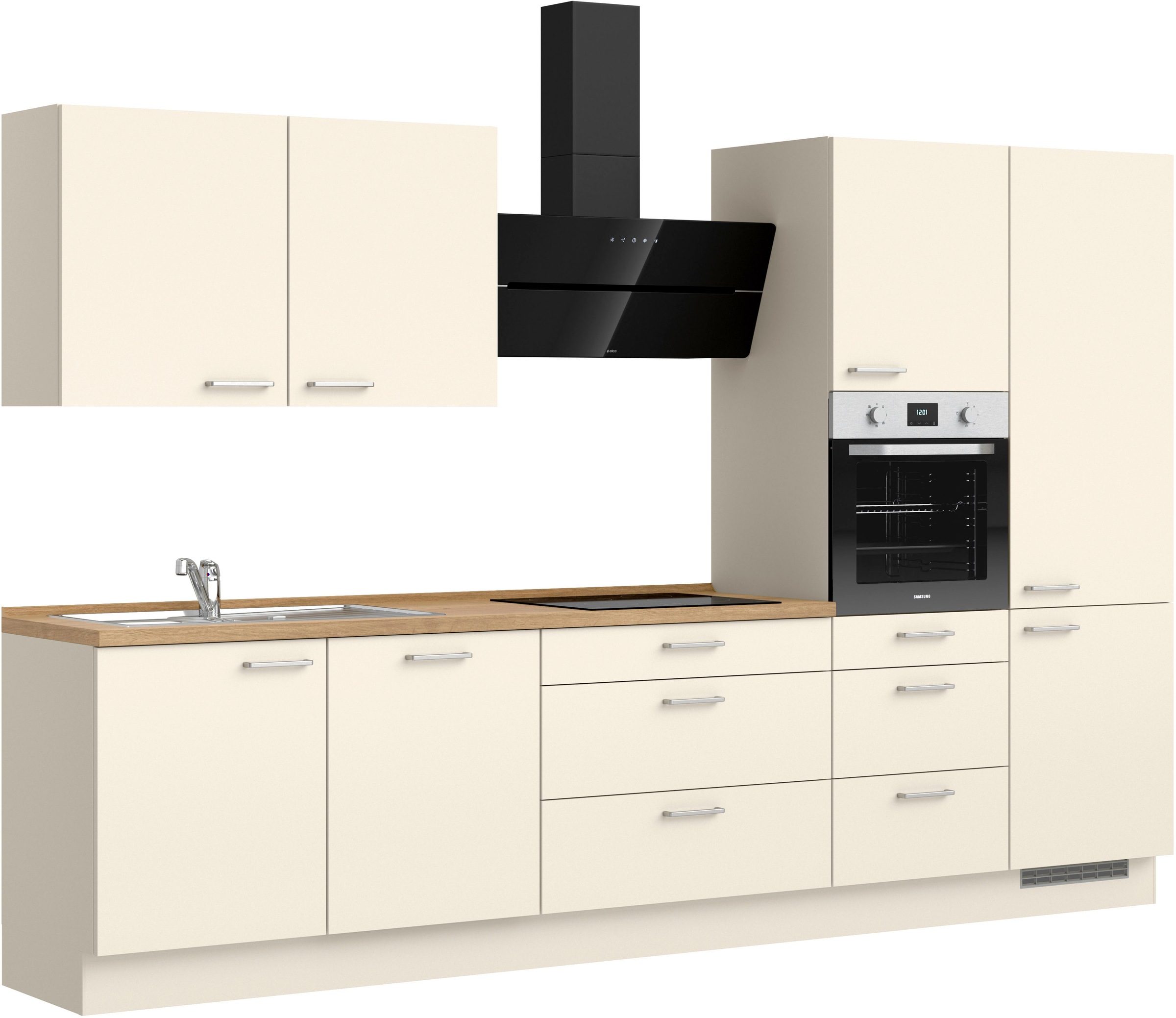 nobilia® Küchenzeile »"Touch II"«, vormontiert, Ausrichtung wählbar, Breite 330 cm, wahlw. mit E-Geräten