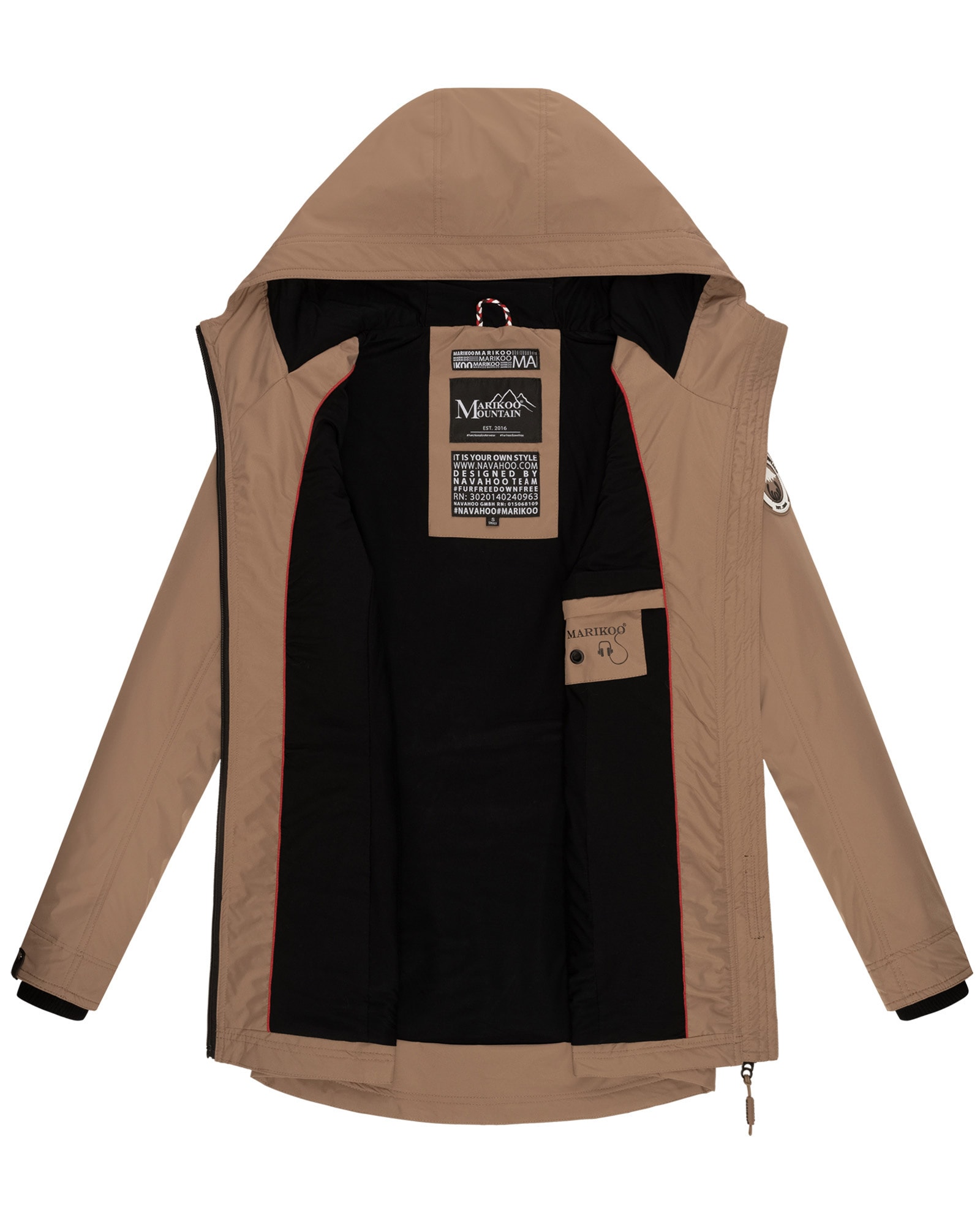 Marikoo Outdoorjacke »Honigbeere«, sportliche Übergangsjacke mit Kapuze