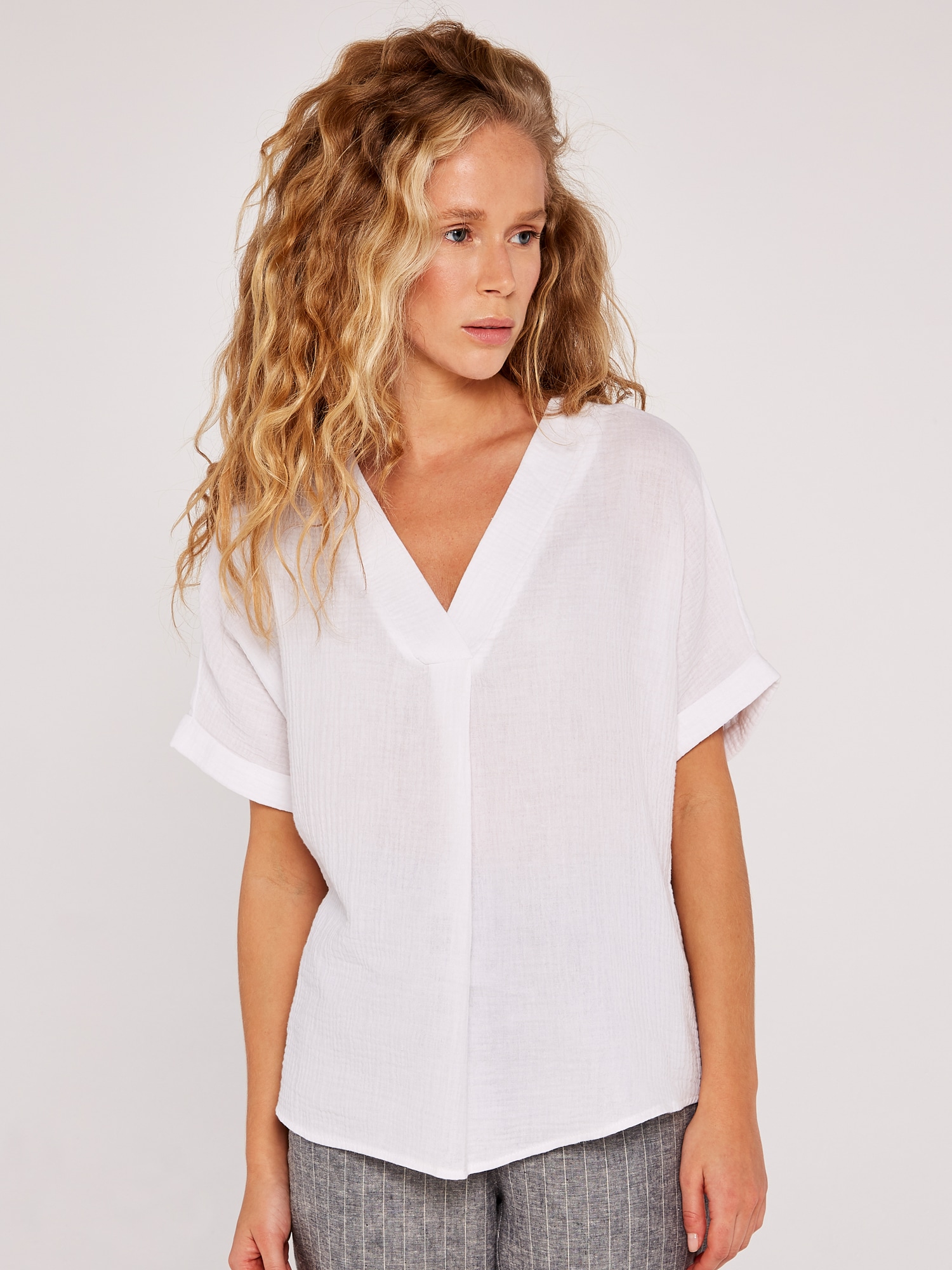 Apricot Klassische Bluse "Top aus Baumwolle" 1 in fließender Ware