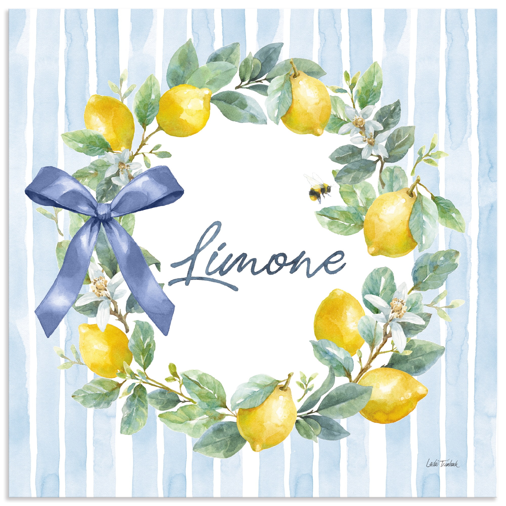 ARTLAND Le Citron IV Wall Art Yellow 50x50cm