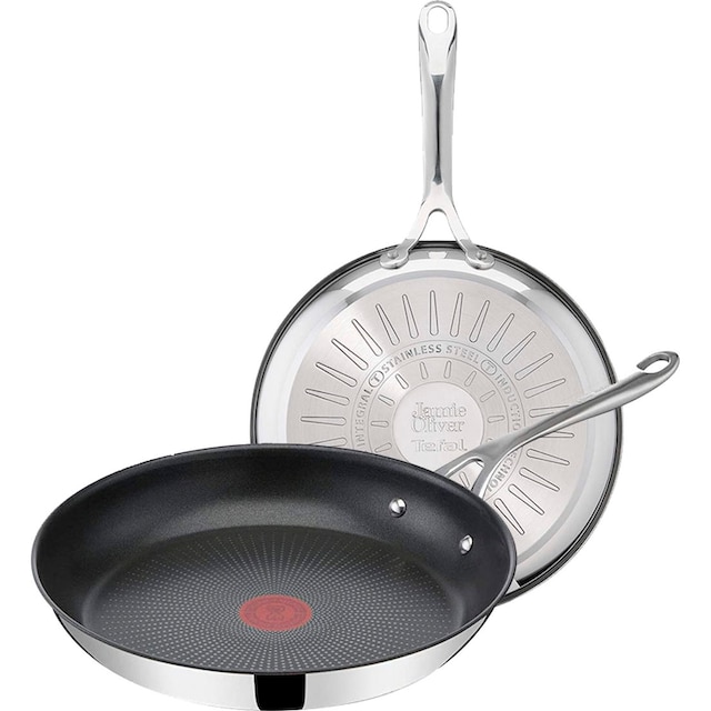 Tefal Pfannen-Set »Jamie Oliver Cook's Direct«, Edelstahl, (2 tlg.), aus  Edelstahl, Antihaft, Thermo-Signal, alle Herdarten Induktion, Set kaufen |  BAUR