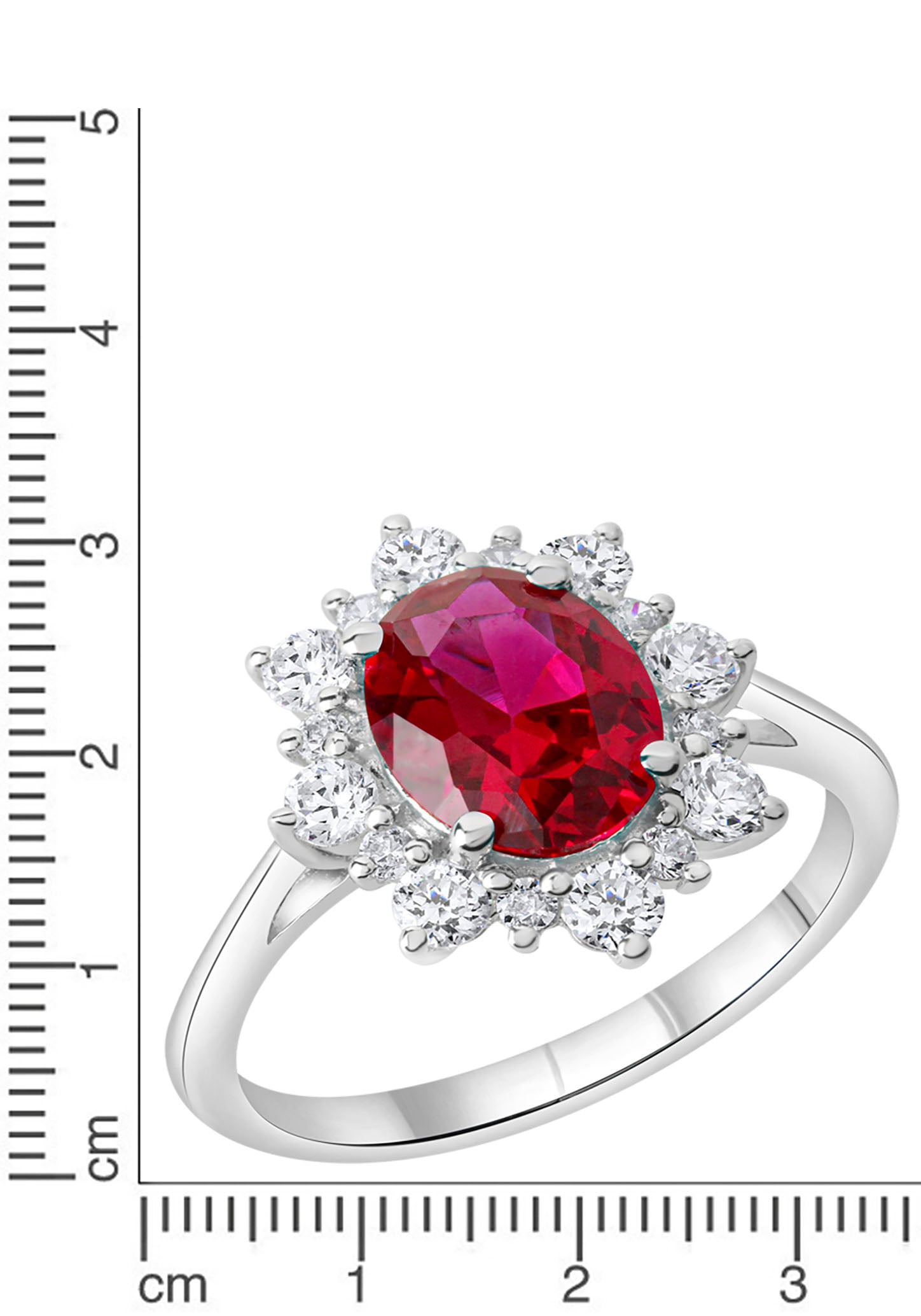Firetti Goldring »Schmuck Geschenk Gold 375 Damenring Goldring Edelstein Farbstein Rubin«, mit Rubin oder Spinell (synth.), Zirkonia (synth.)