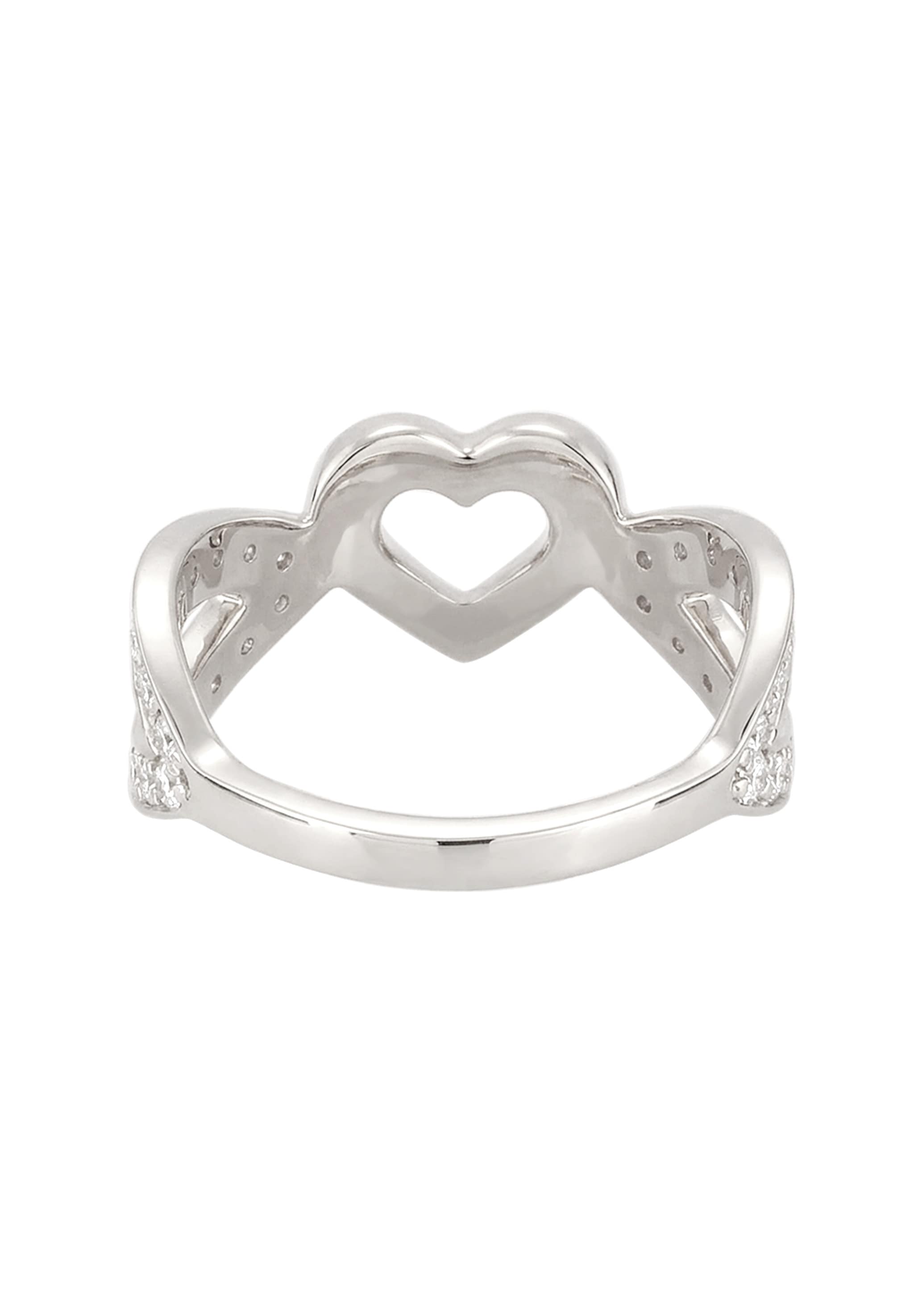 Elli Silberring »Ring Herz Zirkonia Weiß 925 Sterling Silber«