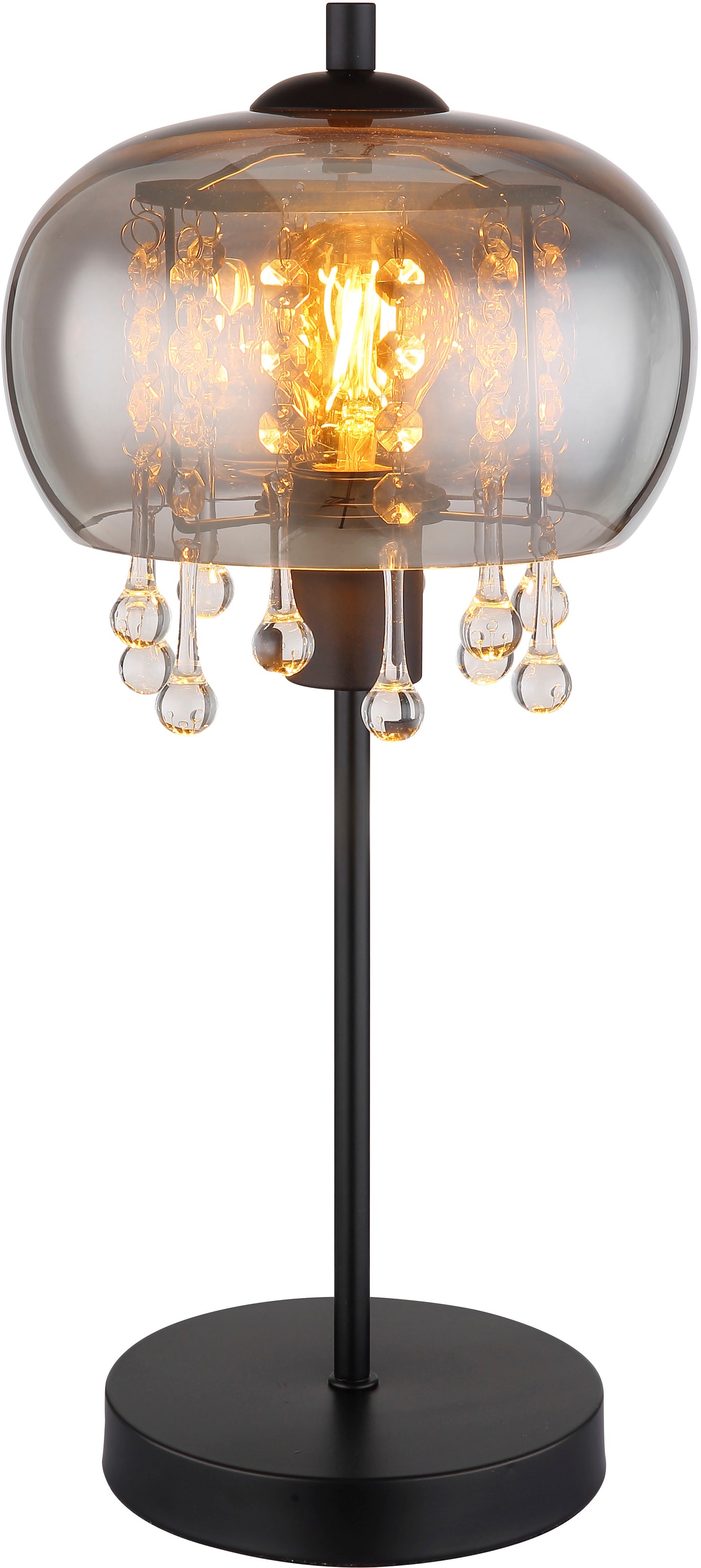 "GLOBO LIGHTING Tischleuchte ""CORRY"", schwarz (schwarz matt), Ø 21cm H: 45cm, 1 Stk., Leuchten, Tischlampe Nachttischlampe Deko-Tischleuchte