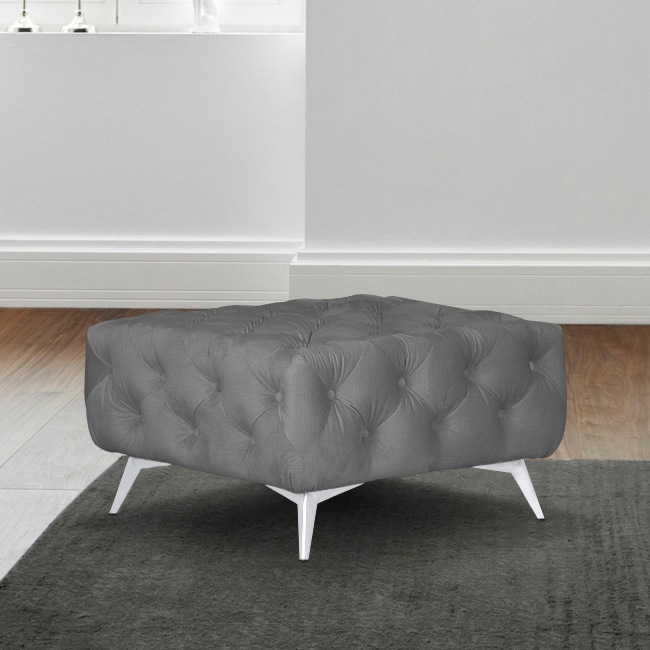 Leonique Polsterhocker "Amaury", Chesterfield-Optik, Breite 80cm, Fußfarbe günstig online kaufen