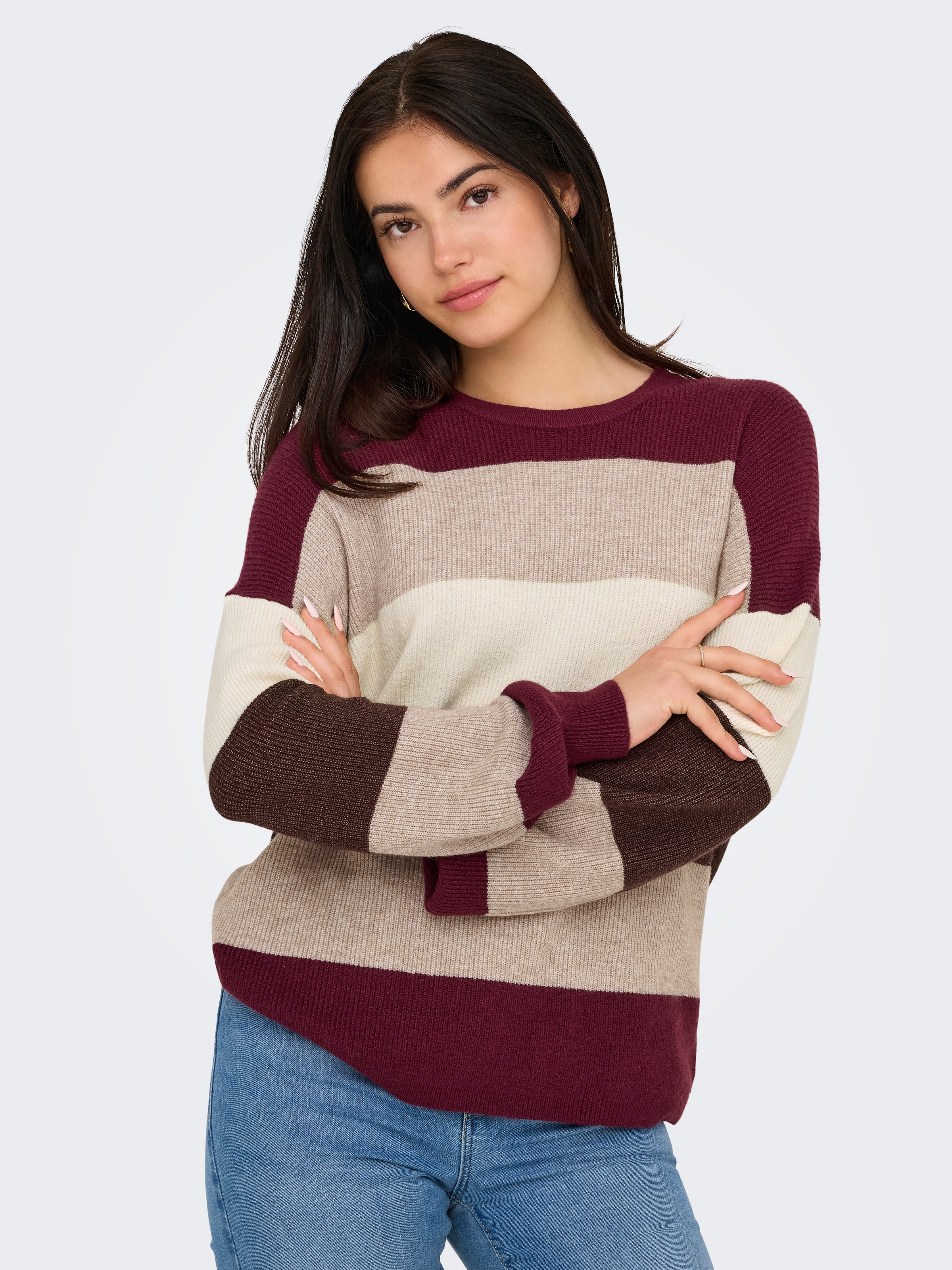 ONLY Strickpullover "ONLATIA L/S STRIPE PULLOVER KNT NOOS" günstig online kaufen