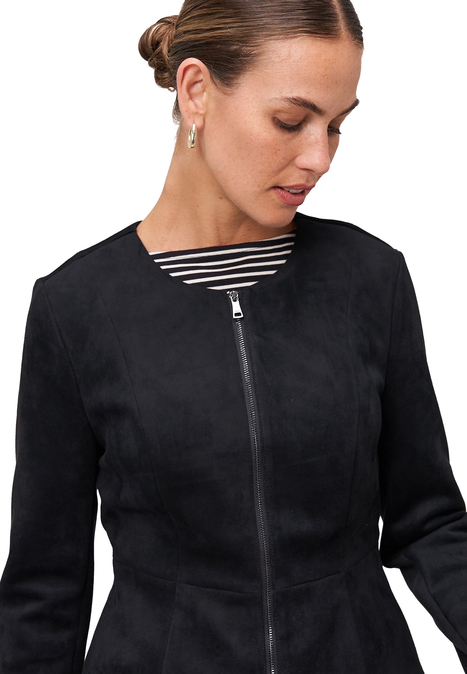 Zero Jackenblazer »zero Damen Blazer Wildlederoptik«, Plain/ohne Details