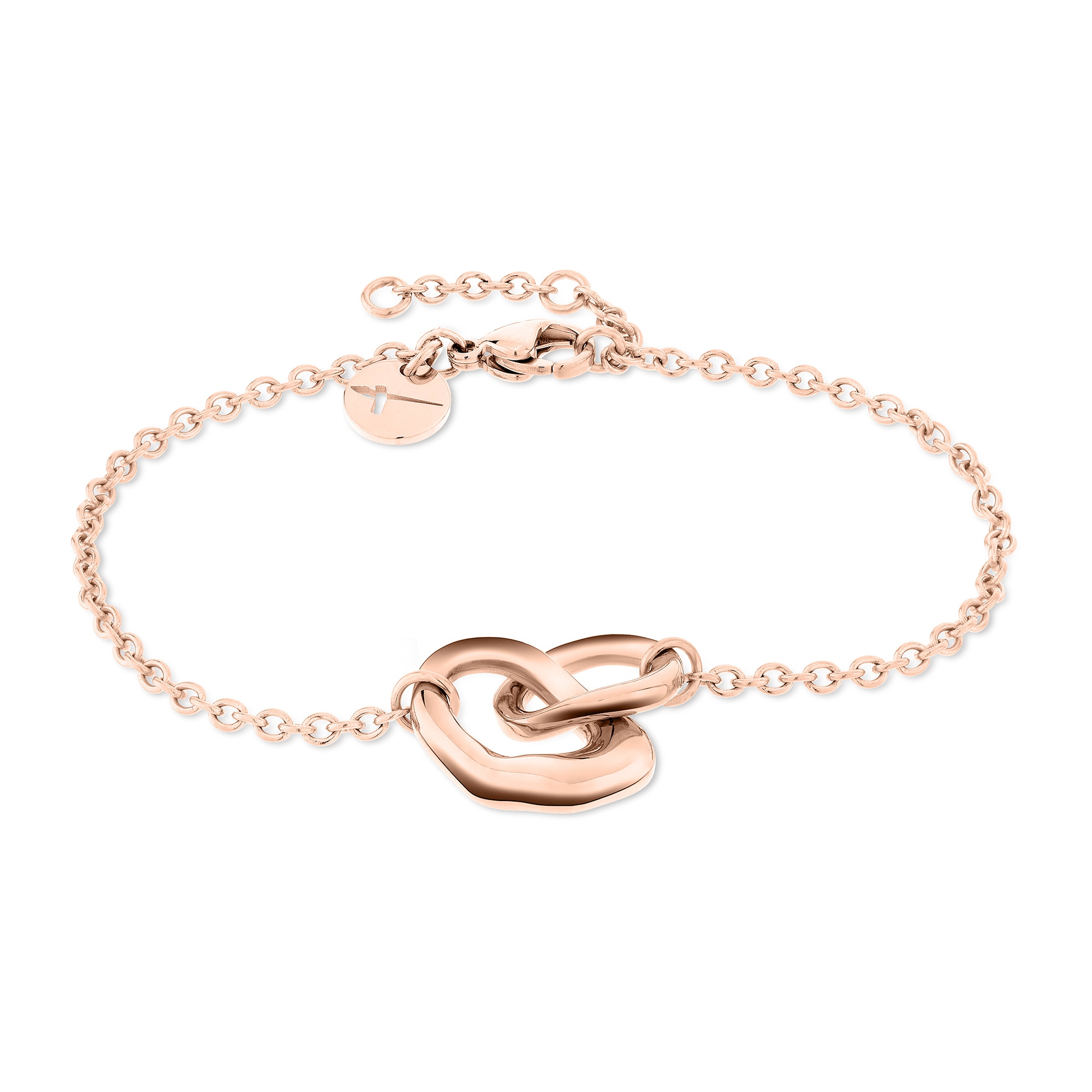 Armband TAMARIS "Schmuck Geschenk Edelstahl Armkette Organic Shapes", rosa (roségoldfarben), Armbänder, Damen, 21cm, Edelstahl, Armband