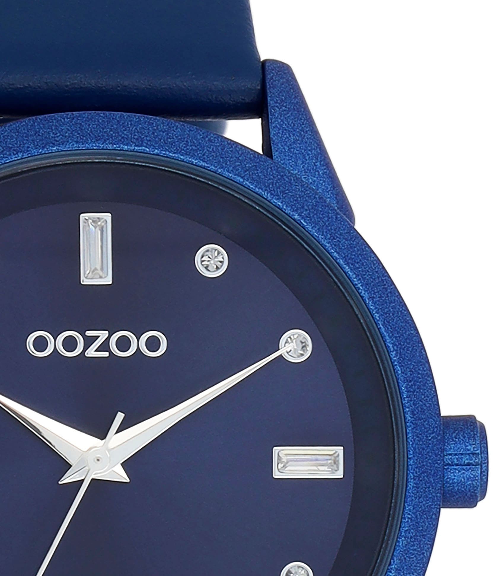 OOZOO Quarzuhr, Armbanduhr, Damenuhr, Lederarmband, Zirkonia (synth.)