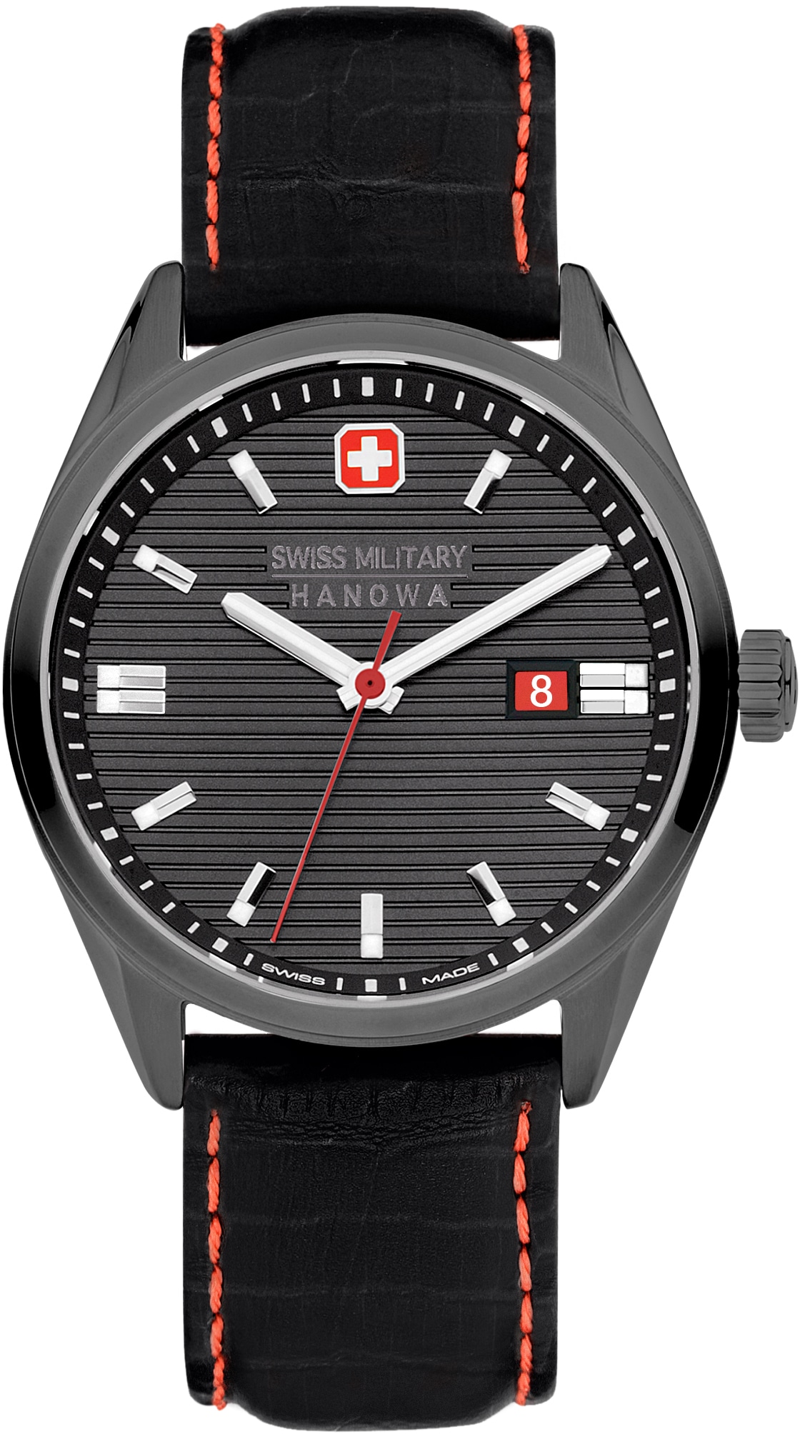 Swiss Military Hanowa Quarzuhr »ROADRUNNER, SMWGB2200140«, Armbanduhr, Herrenuhr, Schweizer Uhr, Datum, Saphirglas, Swiss Made