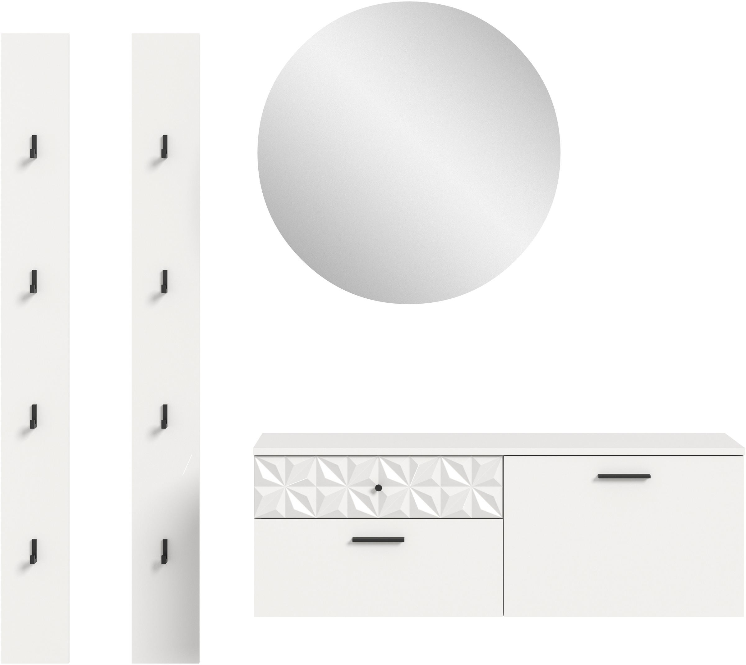 INOSIGN Garderoben-Set "VICENZA, 4-tlg., mit foraler Ornamentabsetzung in d günstig online kaufen