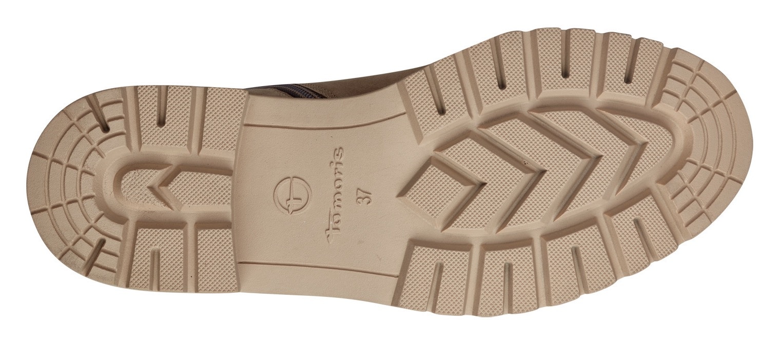 Tamaris Chelseaboots, Blockabsatz, Combat-Boots, Stiefelette mit Stretcheinsatz
