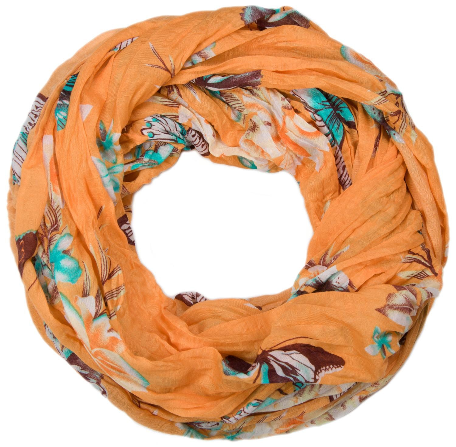 styleBREAKER Loop "Loop mit Schmetterling Blumen Print" 1 Stk.