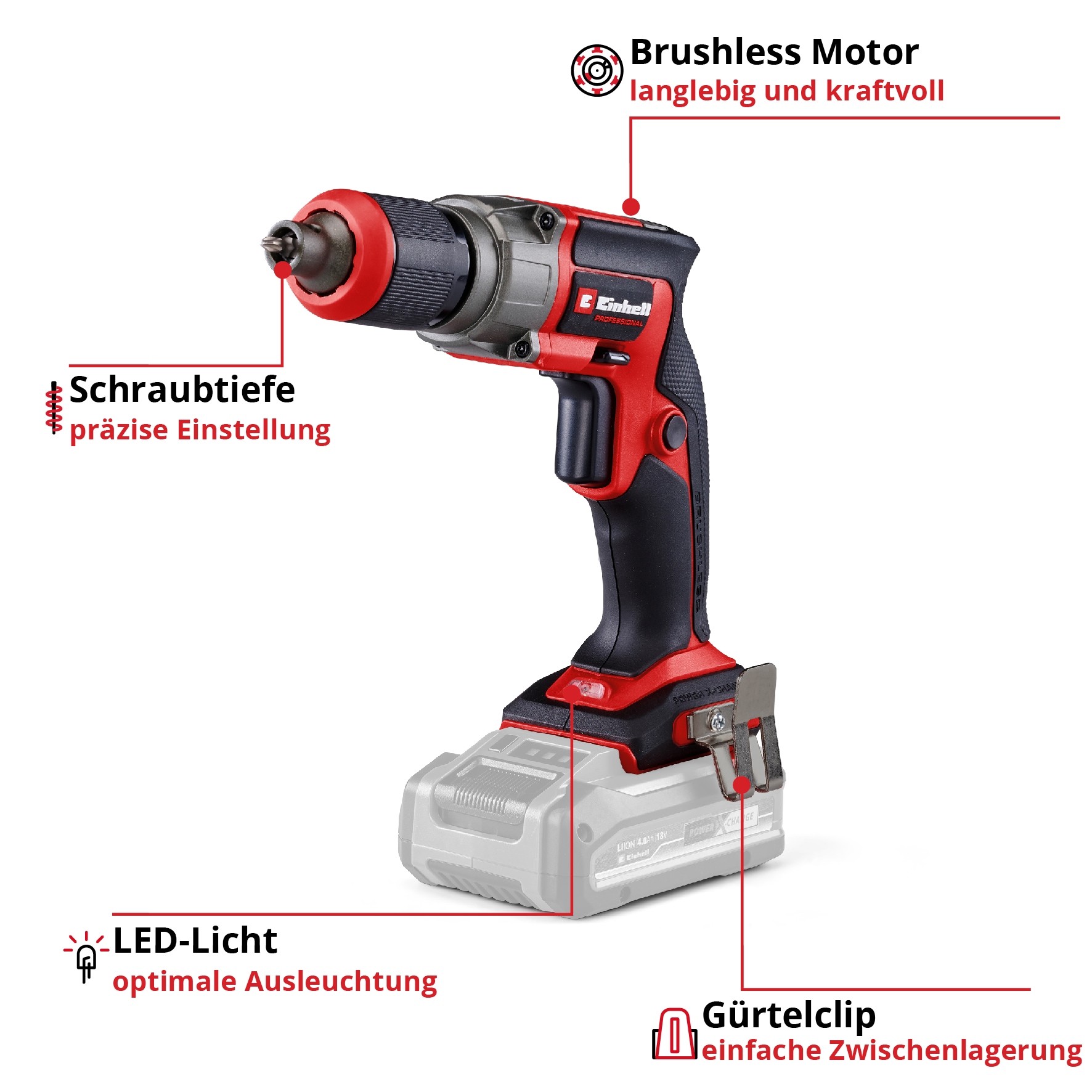 Einhell Akku-Trockenbauschrauber »TP-DY 18 Li BL-Solo«, ohne Akku und Ladegerät