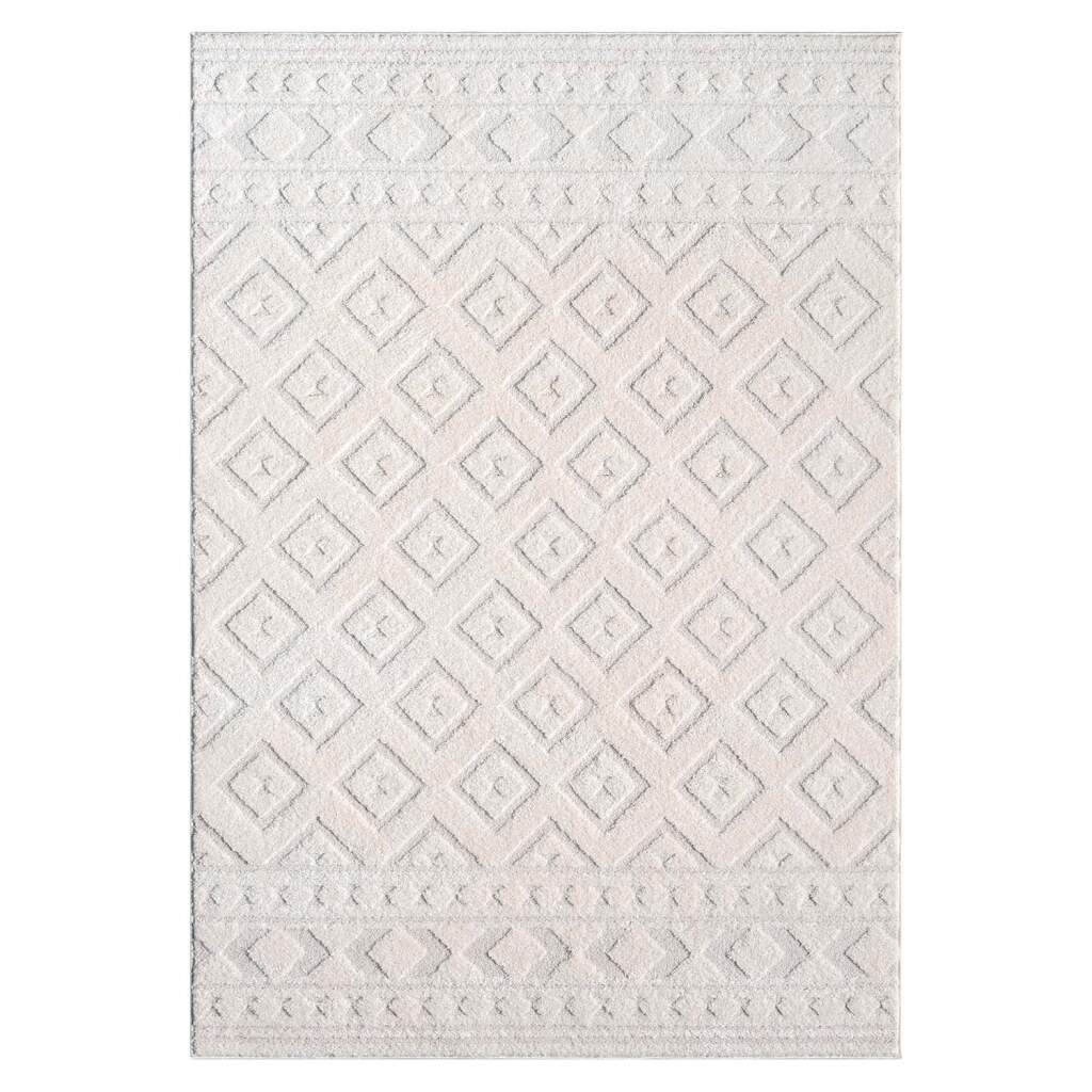 Carpet City Teppich »LOUNGE 9999«, rechteckig, 15 mm Höhe, Kurzflor-Teppich Modern, Hoch-Tief-Struktur, Wohnzimmer, Schlafzimmer
