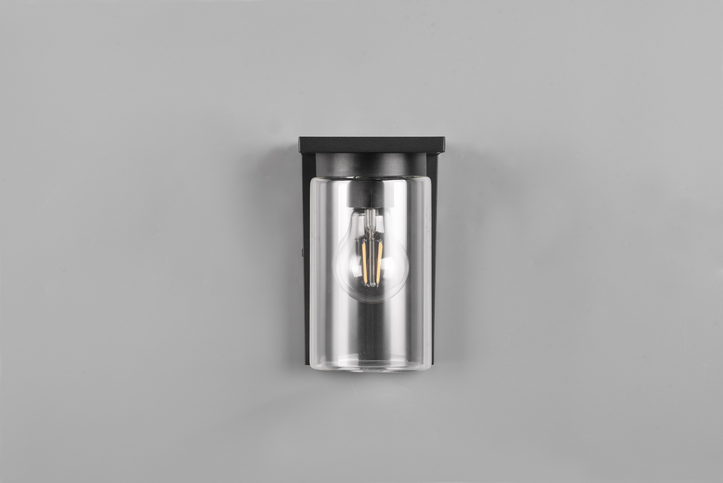TRIO Leuchten Außen-Wandleuchte »ARDILA, Outdoor Fassadenleuchte mit Glasschirm, Dämmerungssensor«, 1 flammig, Leuchtmittel E27 | Leuchtmittel wechselbar, exkl 1x E27 max 40W, IP44, Wandlampe für Hauswand Garten Terrasse