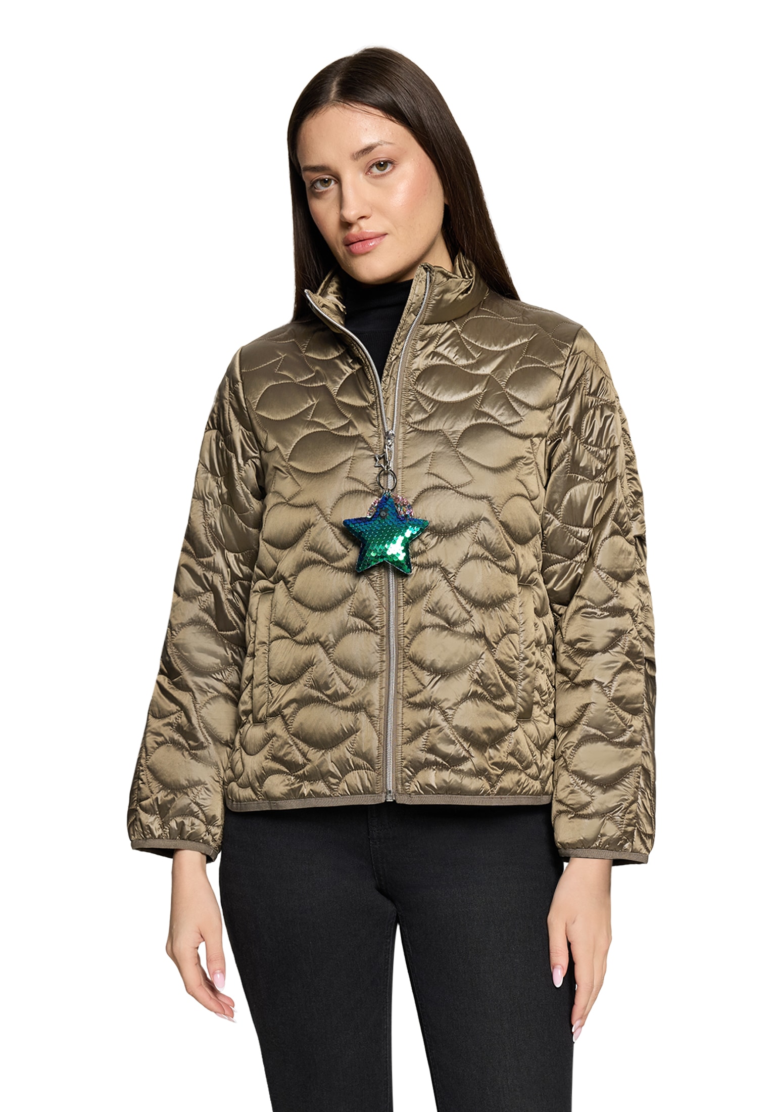 Cartoon Steppjacke "Damen mit Eingrifftaschen" günstig online kaufen