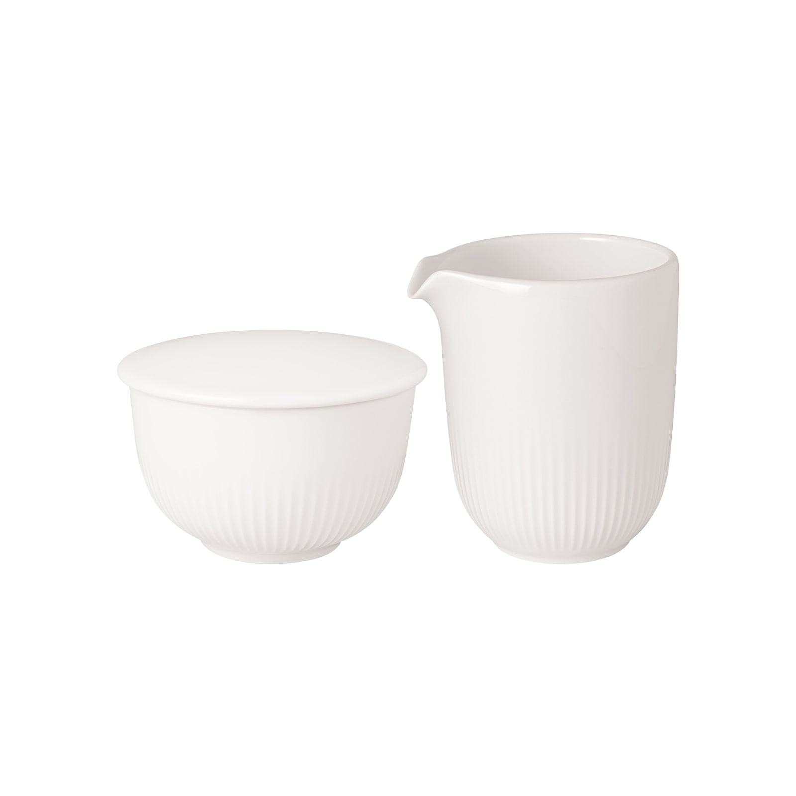 Villeroy & Boch Milch- und Zuckerset "Milch- und Zucker-Set Afina weiß" Spülmaschinengeeignet, Mikrowellenfest